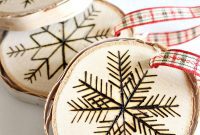 Handmade Pyrography Birch Slice Ornaments