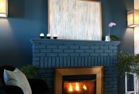 Our Blue Chalk Paint Fireplace Transformation