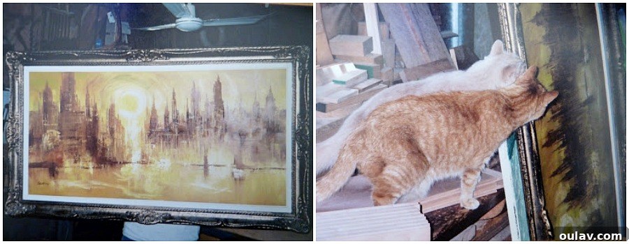 Homemade Holiday Card Gallery 3 Before photo of a retro gold frame, ready for a DIY transformation