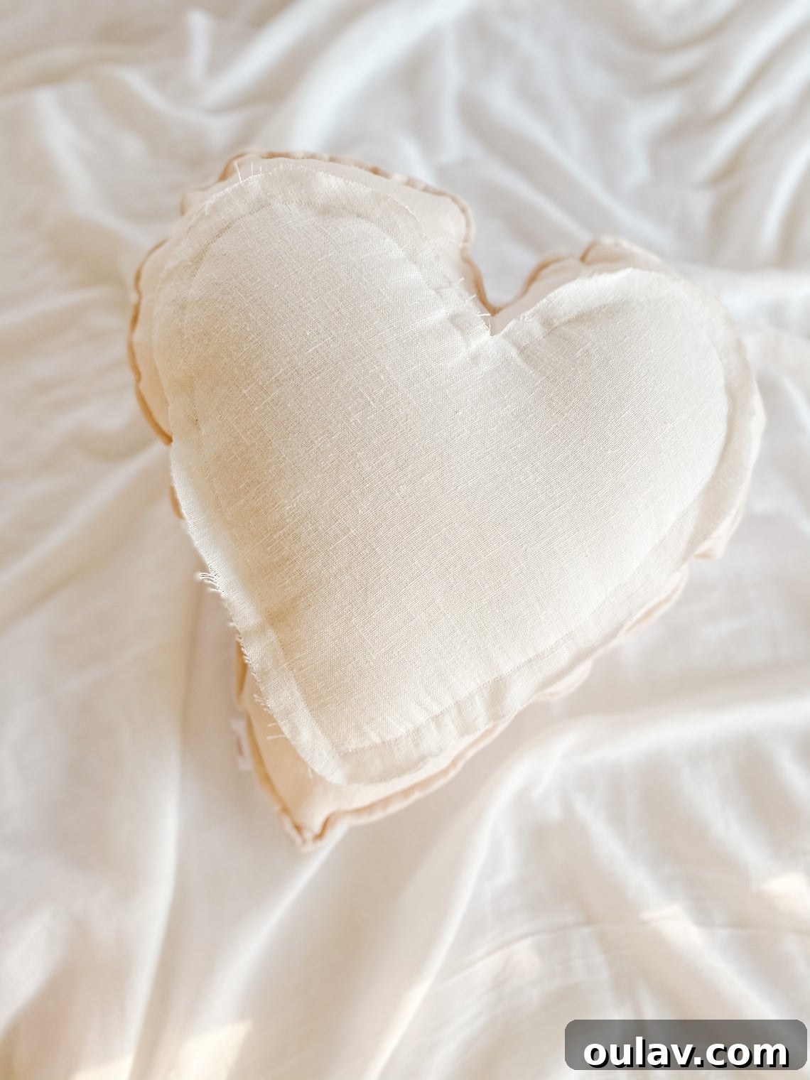 Modern Love Decor: A Red-Free Valentine's Palette 12 Linen Heart Shaped Pillow