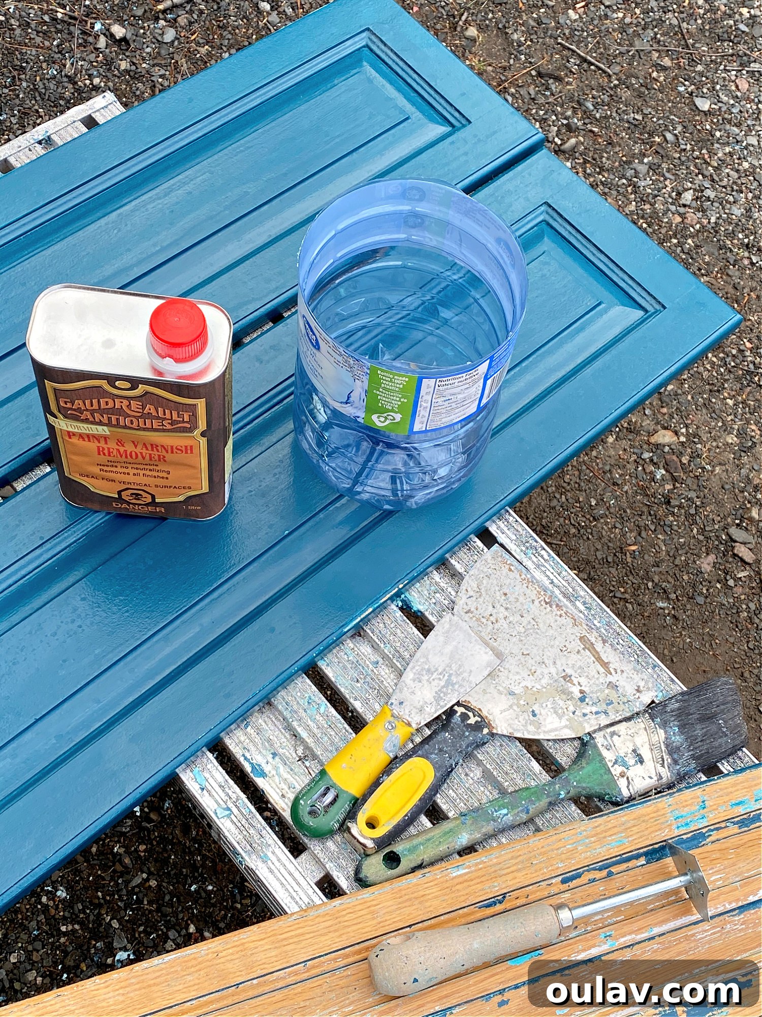How to Easily Strip Wood Cabinets with Wide Scraper