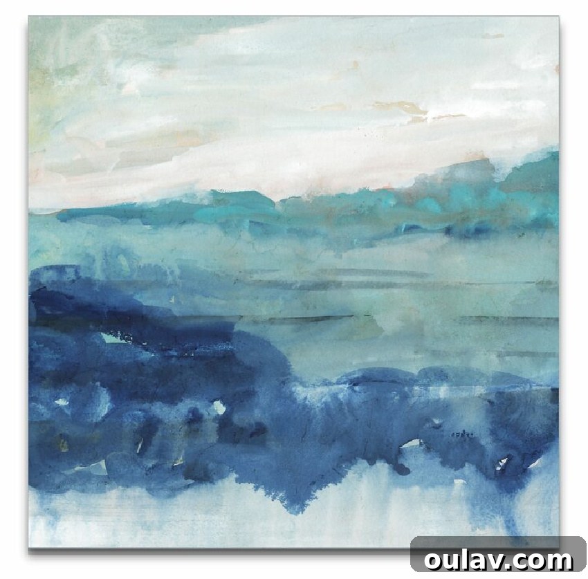 Vibrant Teal Coastal Abstract Art Teal Abstract Art for Modern Coastal Decor