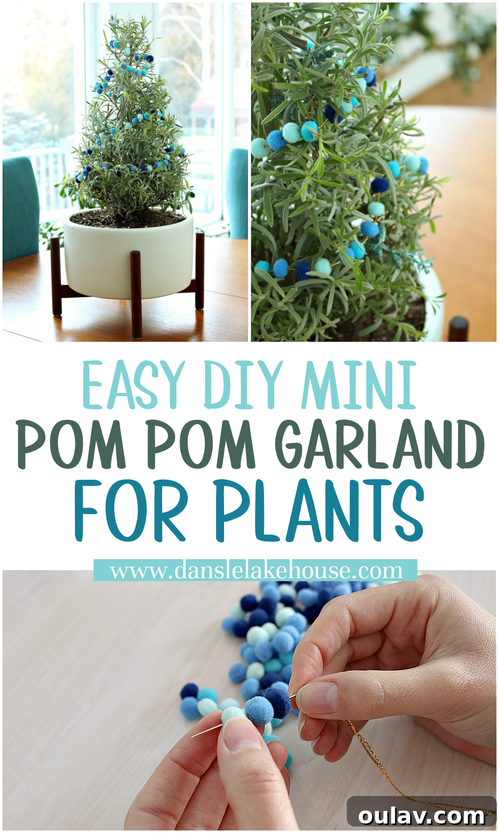 Whimsical Pom Pom Garland for Your Lavender Plant 2 DIY Mini Pom Pom for Garland for Plants