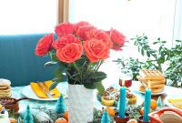 Festive Orange and Turquoise Brunch Tablescape