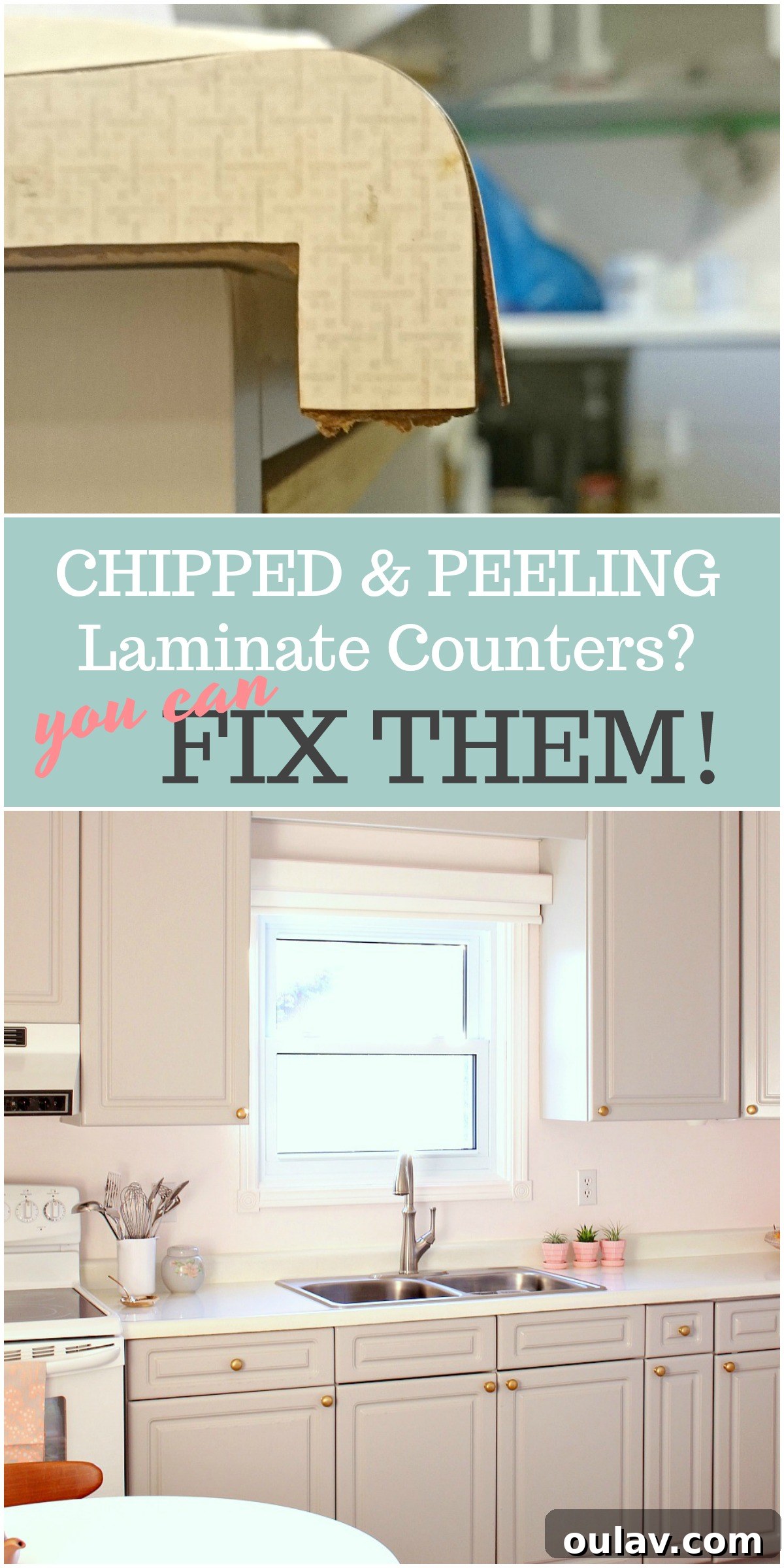 Repairing and Revitalizing Laminate Countertops 13 Detailed Close-up of Laminate Countertop Repair