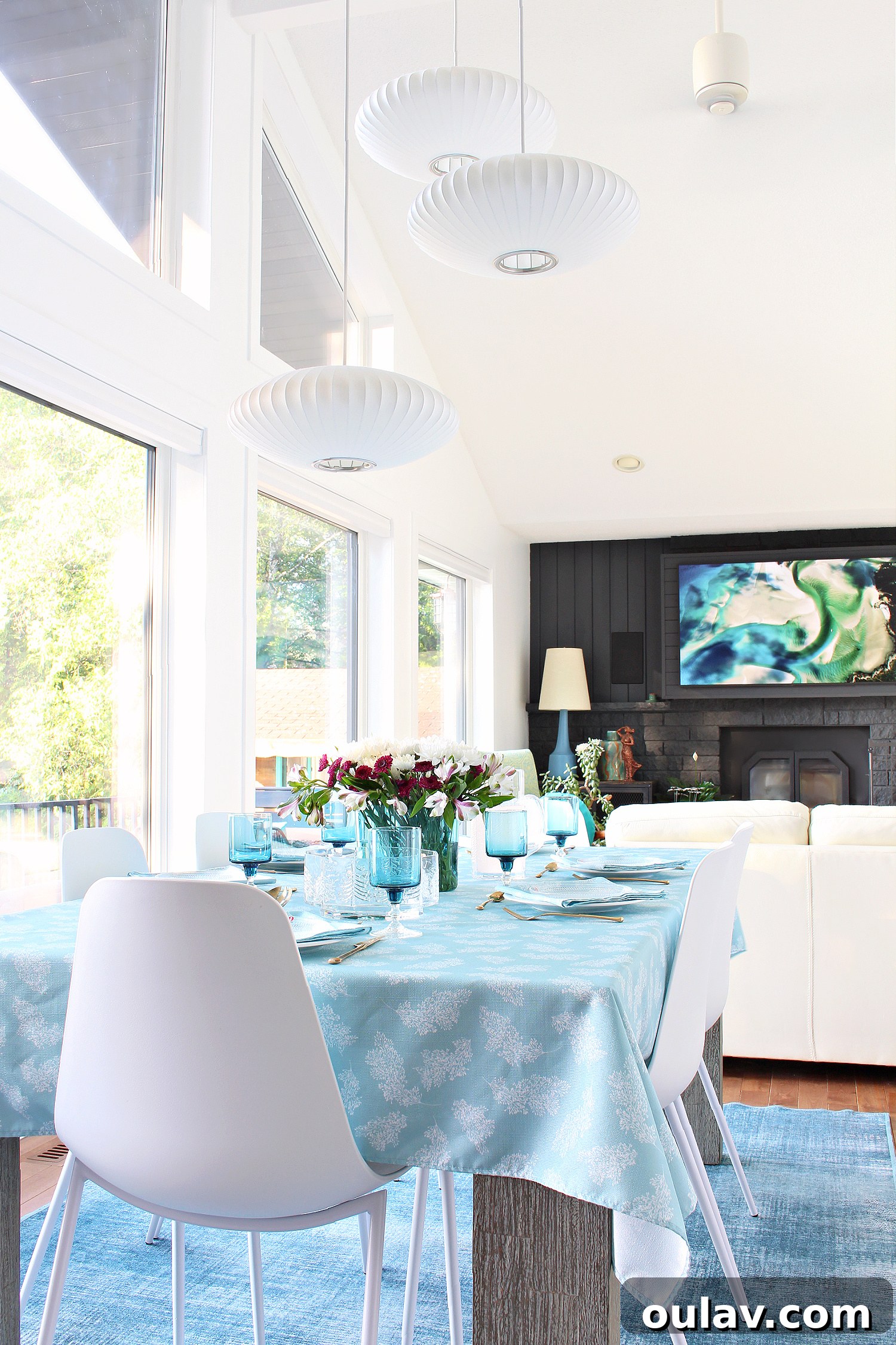 Loom and Table's Summer Dining Oasis 12 Summer tablescape inspiration featuring Loom & Table custom tablecloth