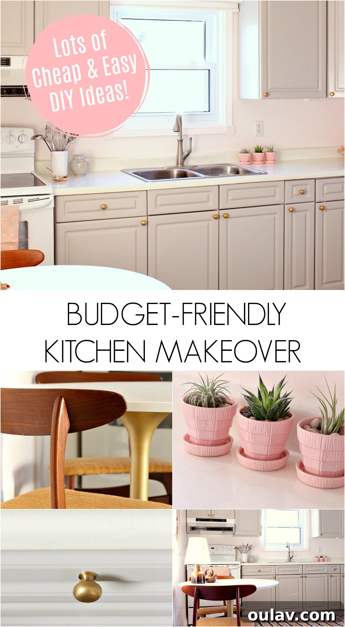 Penny-Pinching DIY Kitchen Makeover 6 Budget-Friendly Kitchen Makeover, Before and After Photos. Lots of DIY Ideas to Make Over Your Kitchen for Little Money. #budgetdecor #kitchenmakeover #cheapdiyideas