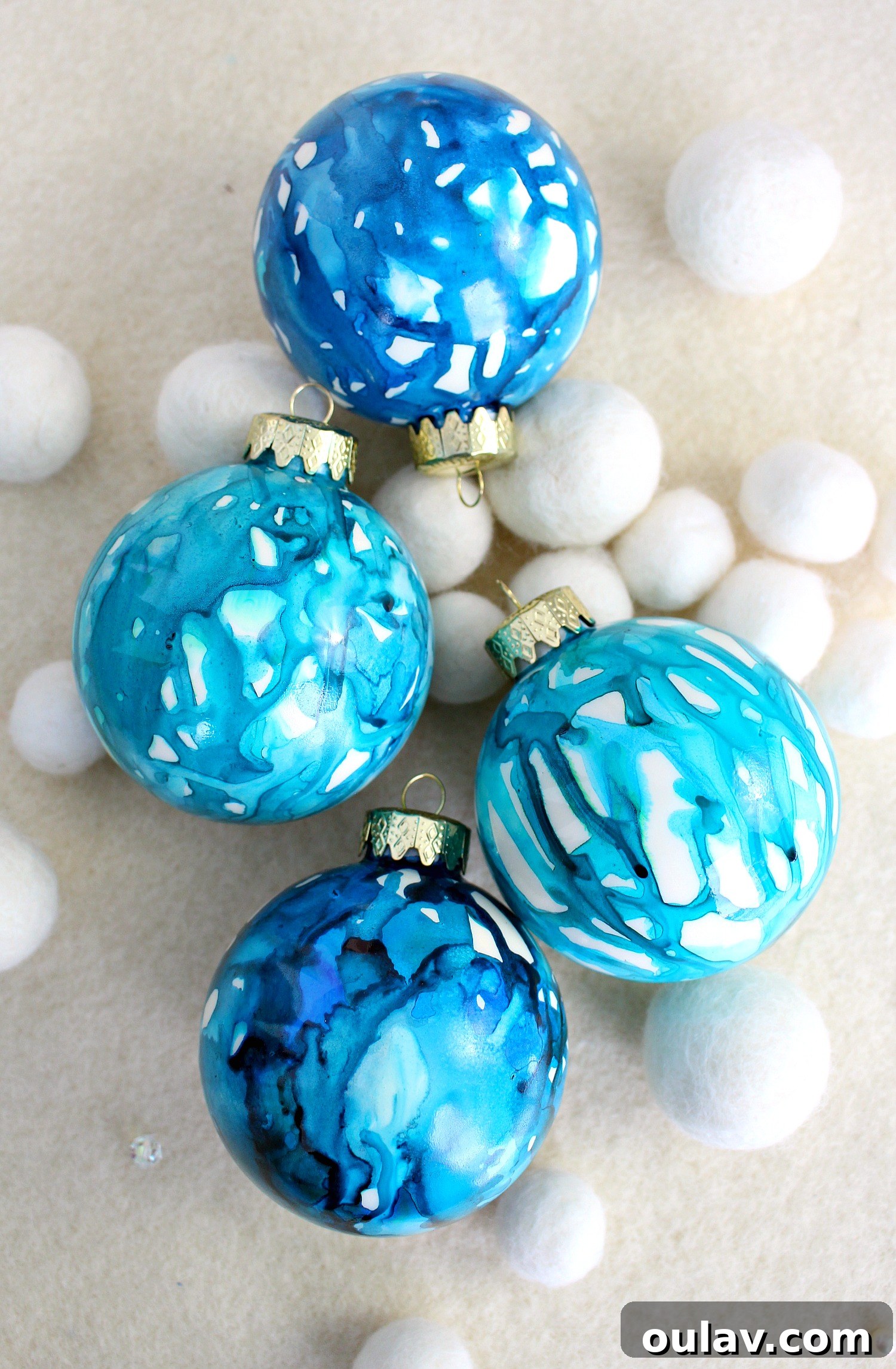 Craft Stunning Alcohol Ink Ornaments 40 How to Paint on Glass Ornaments: External Method Example