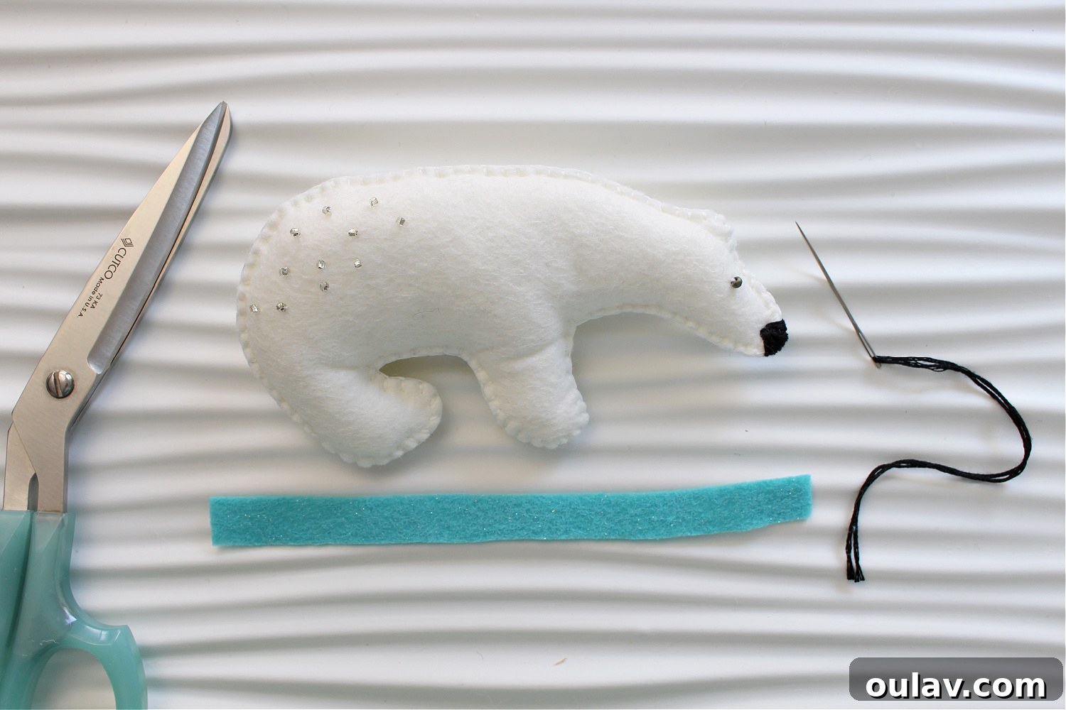 DIY Felt Polar Bear Ornaments