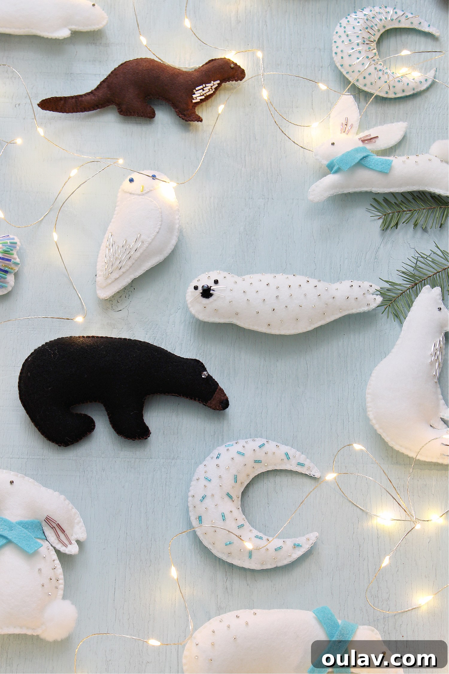 Felt Embroidered Christmas Ornaments