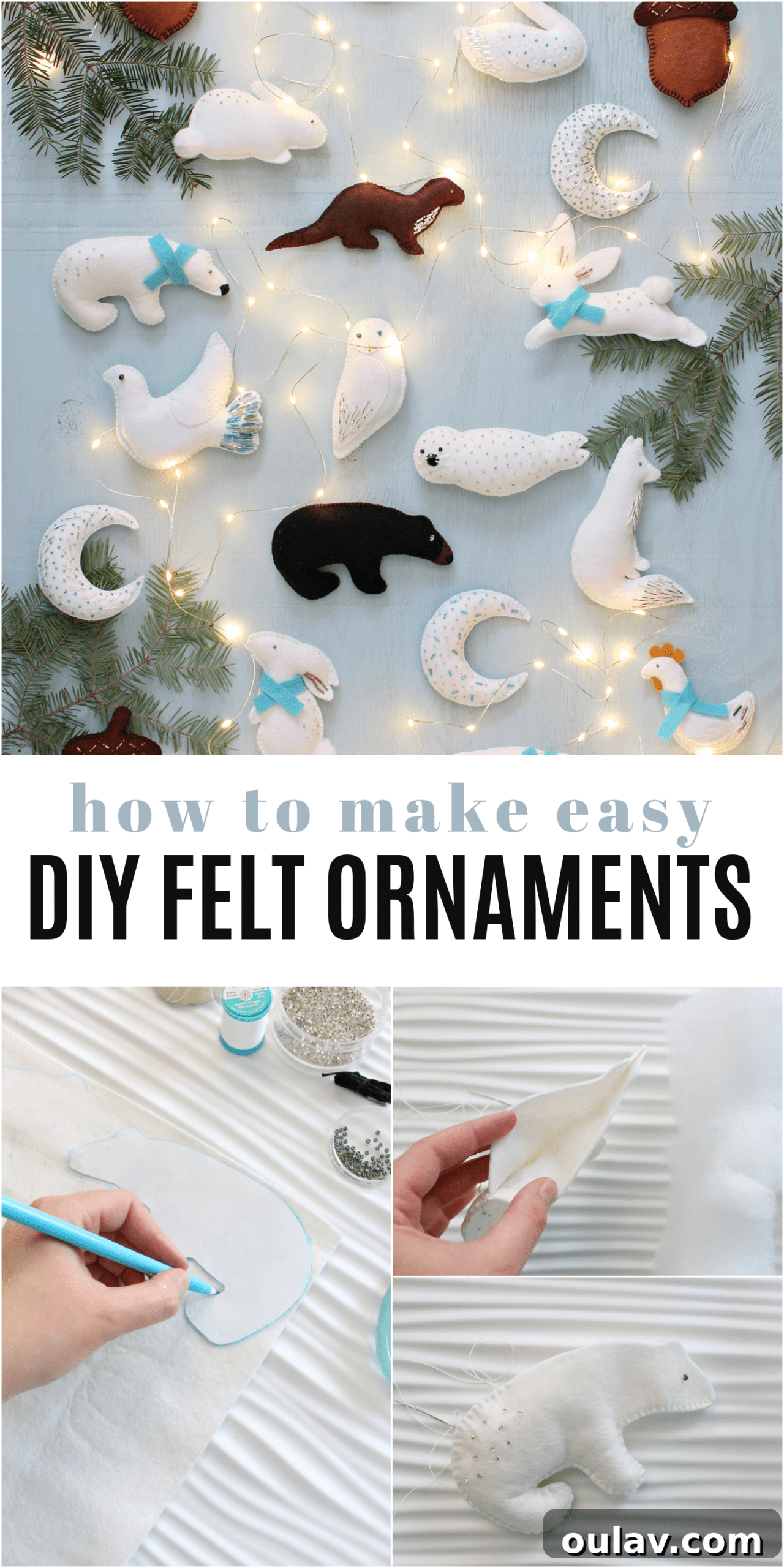How to Make Easy DIY Felt Animal Ornaments