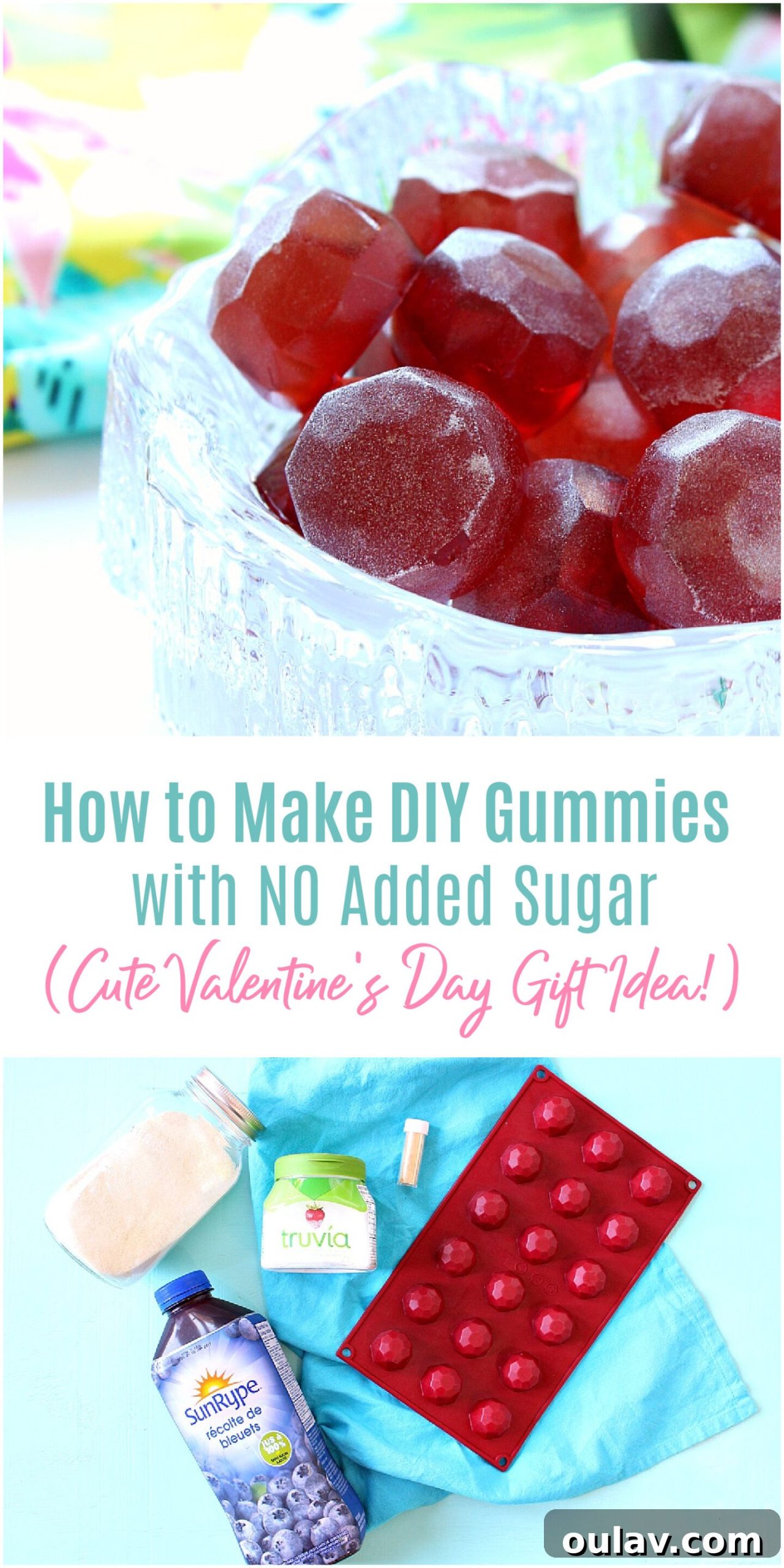 Simple Homemade Sugar-Free Gummies 4 How to Make DIY Gummies with NO Added Sugar - Pin for later