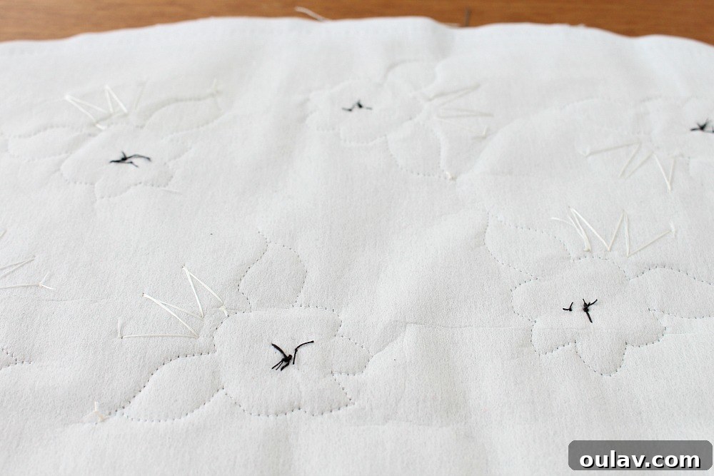 Crafting a Sparkling Lace Tea Cozy 11 Reverse Side of Embellished Tea Cozy Panel