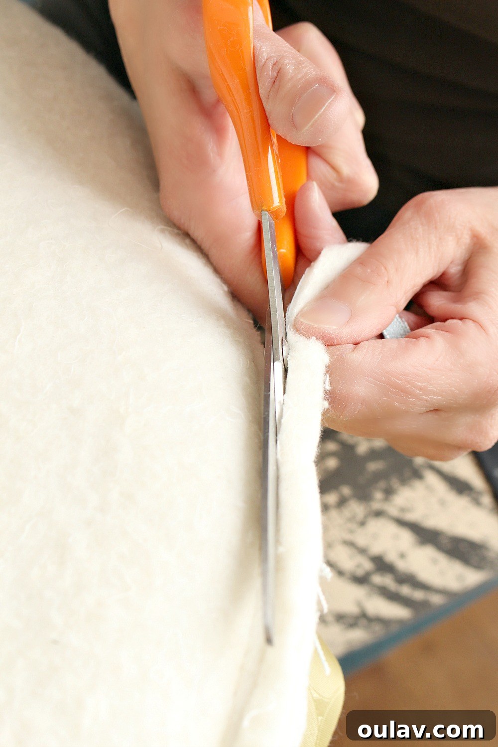 Crafting a Sparkling Lace Tea Cozy 16 Trimming Excess Fabric and Batting from Tea Cozy
