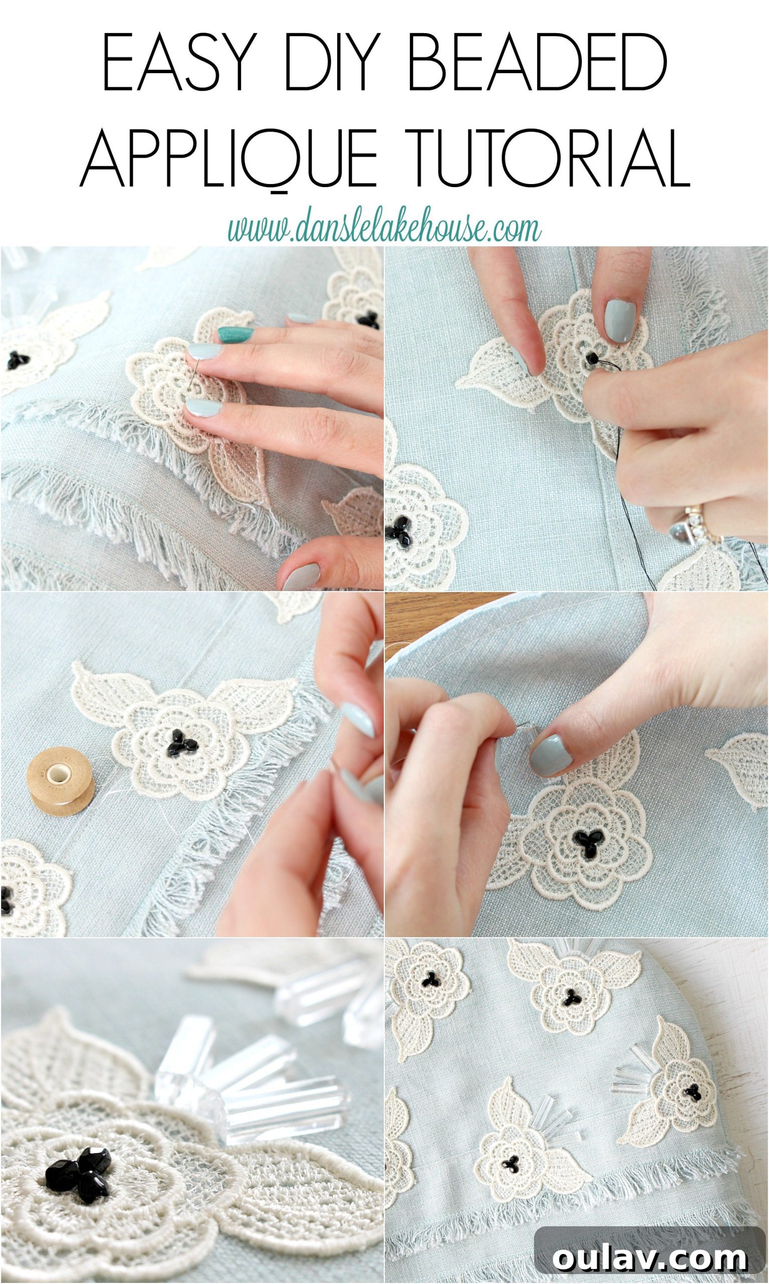 Crafting a Sparkling Lace Tea Cozy 37 Easy DIY Beaded Applique Tutorial - How to Do Beading #beadwork #beading #beadedapplique #diyapplique