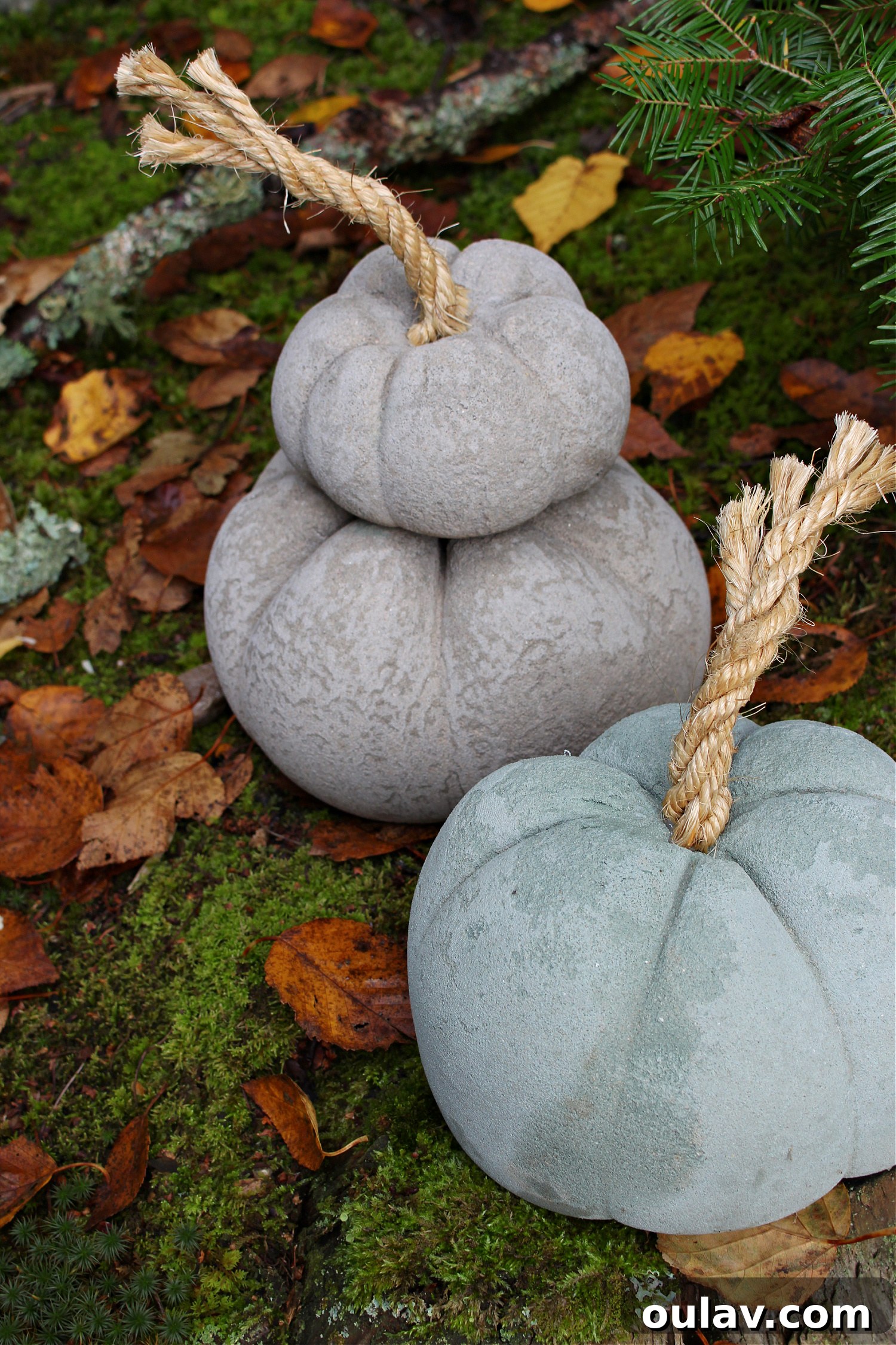 DIY Concrete Pumpkins for Unique Fall Decor