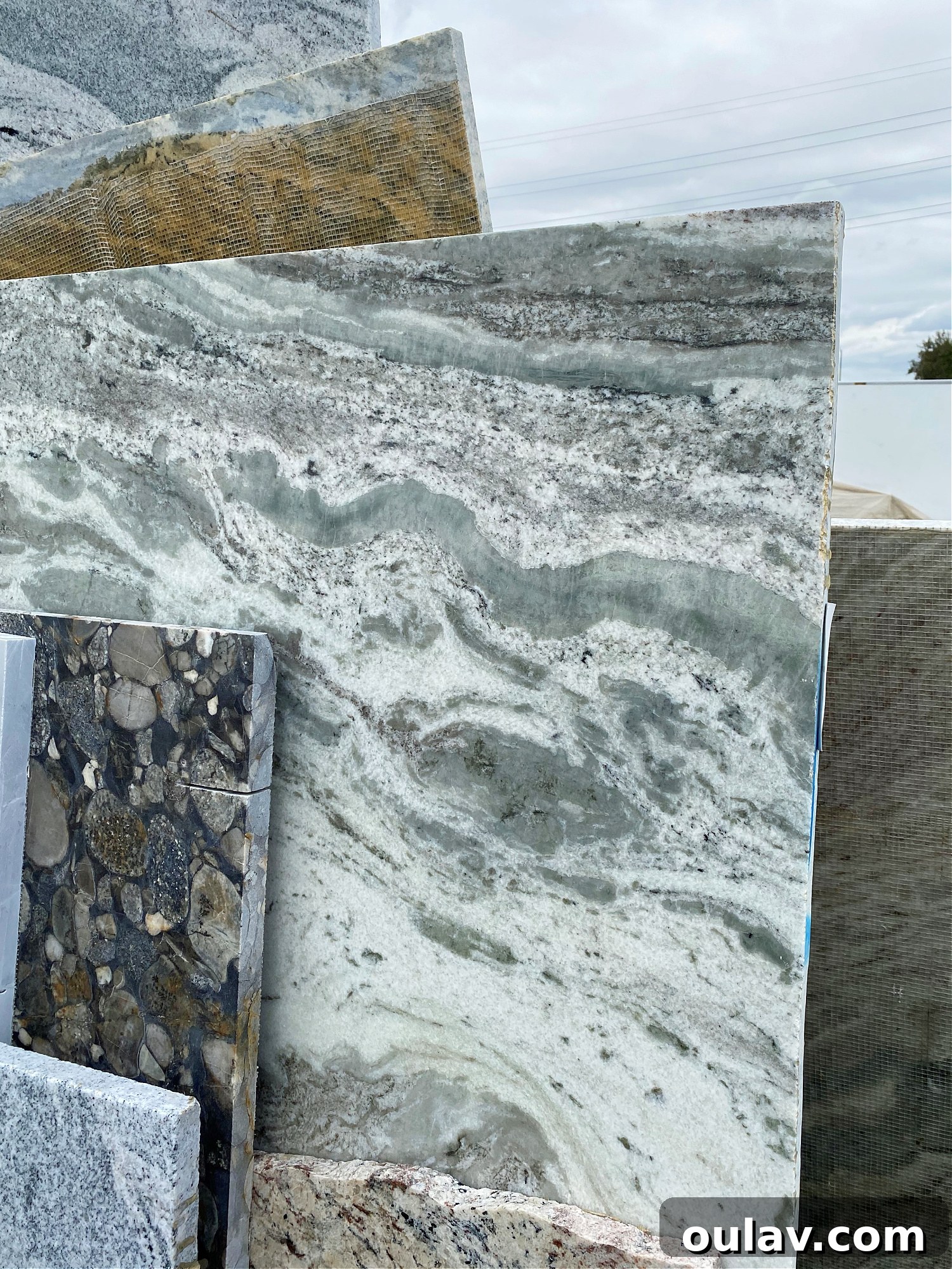My Quest for Stone Kitchen Counters 4 Another Fantasy Brown Quartzite remnant, appearing green in reality