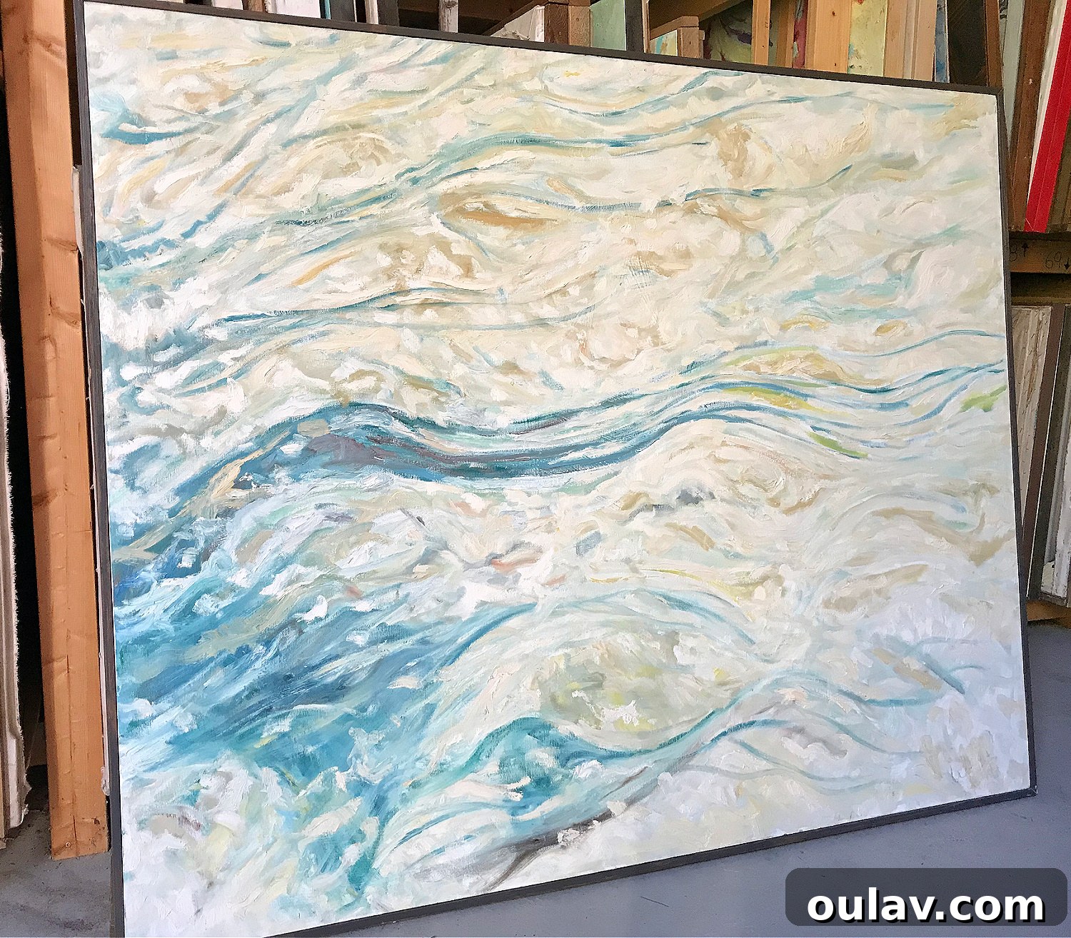 Grandpa's Brushstrokes: A Family Art Journey 27 Coastal Oil Painting by Bert Weir, 'Leeside Waves'