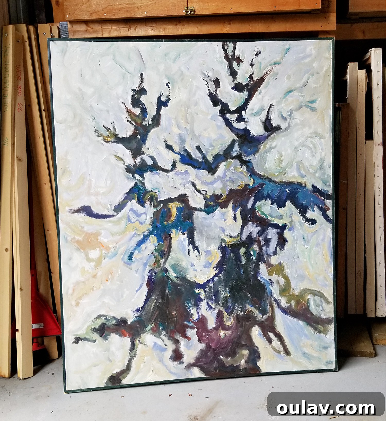 Grandpa's Brushstrokes: A Family Art Journey 37 Abstract Painting of Trees by Bert Weir, a beautiful piece we considered