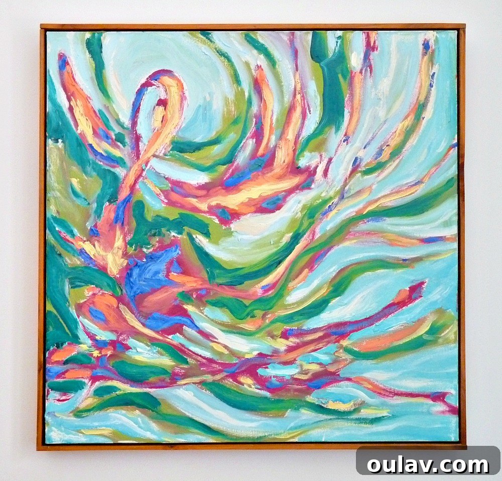 Grandpa's Brushstrokes: A Family Art Journey 5 Captivating Turquoise Abstract Painting by Bert Weir