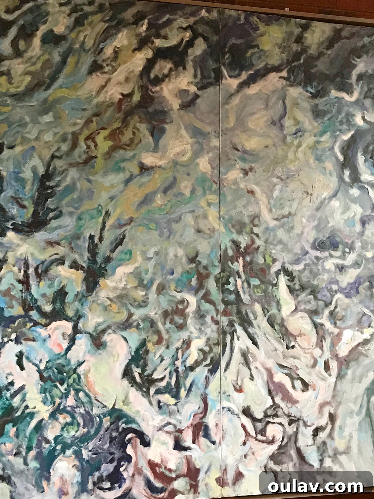 Grandpa's Brushstrokes: A Family Art Journey 49 Moody Abstract Painting by Bert Weir, part of a university collection