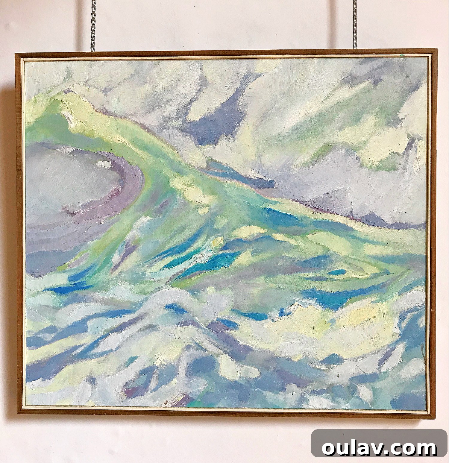 Beautiful Pastel Oil Abstract Painting by Bert Weir in private collection