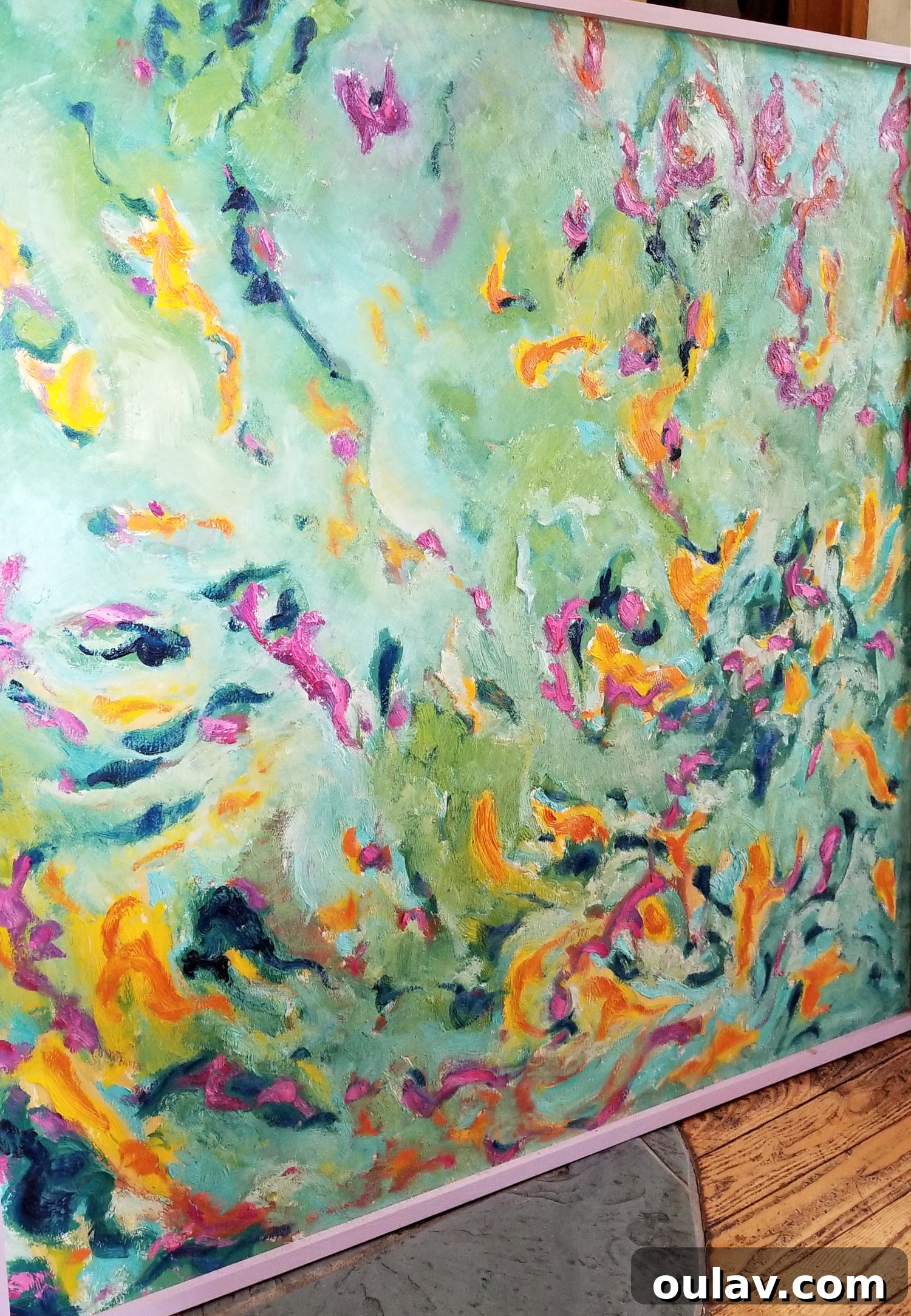 Grandpa's Brushstrokes: A Family Art Journey 54 Colorful Abstract Art by Bert Weir in a private collection