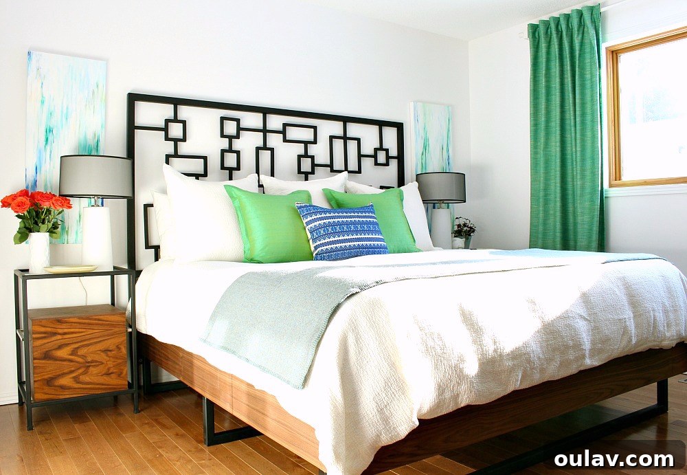 The Bedroom's Style Journey 13 Bedroom in 2017 featuring the new DIY walnut bed frame