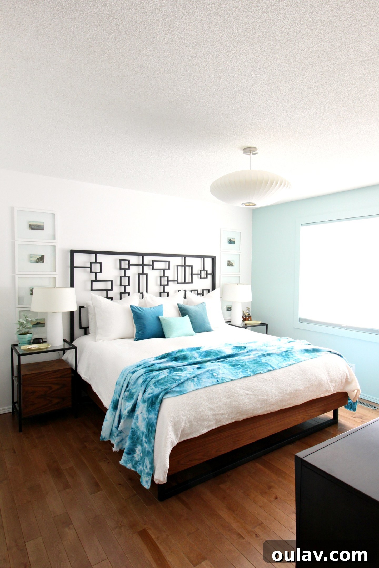 The Bedroom's Style Journey 18 Bedroom with vibrant ice-dyed throw blanket, 2019
