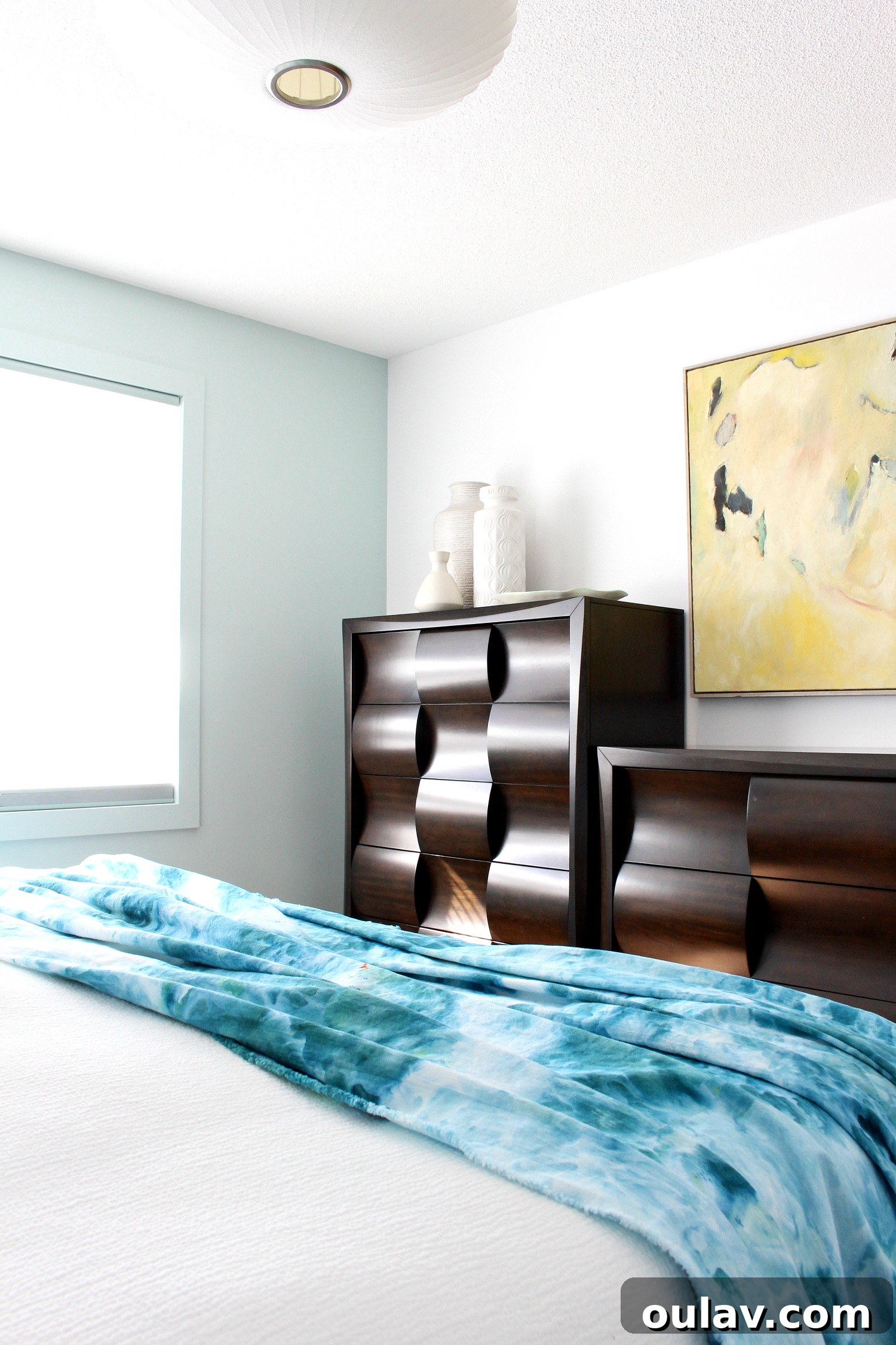 The Bedroom's Style Journey 21 Bedroom with a burst of color from ice-dyed textiles, 2019