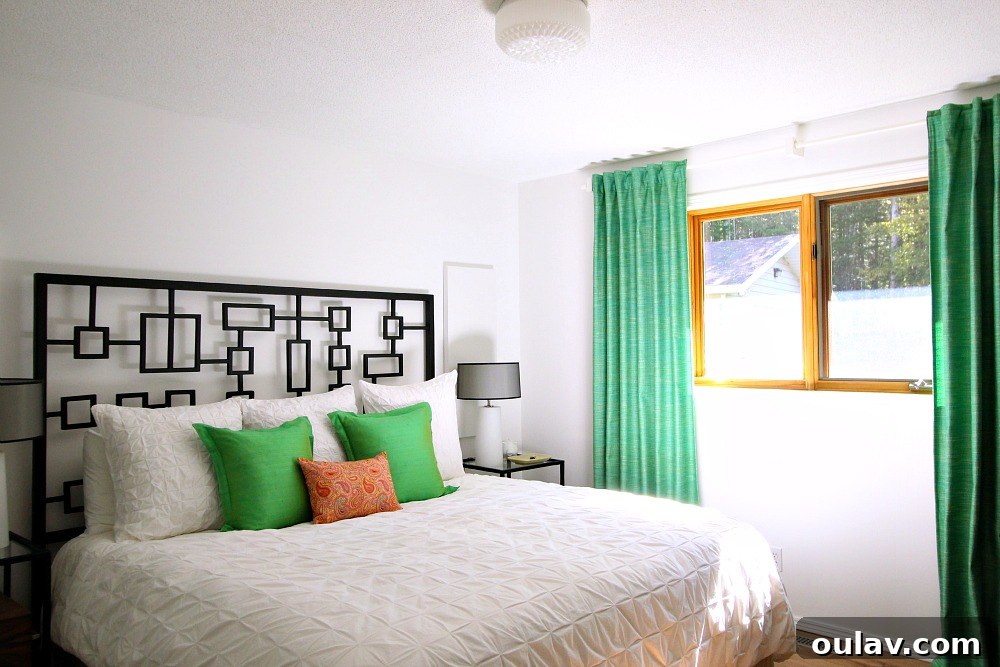 The Bedroom's Style Journey 9 Bedroom in 2015 with green tweed curtains and new poster art