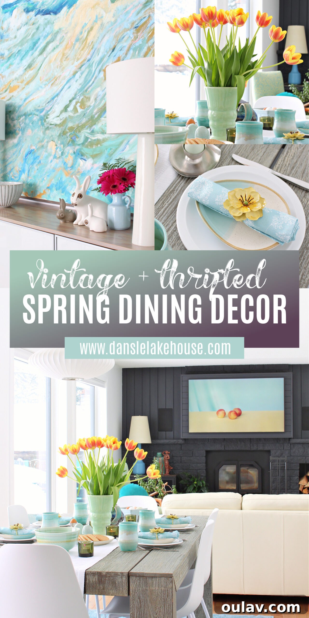 Thrifted Blooms: Vintage Charm for Your Spring Dining Room 23 Vintage and Thrifted Spring Dining Room Decor Inspiration
