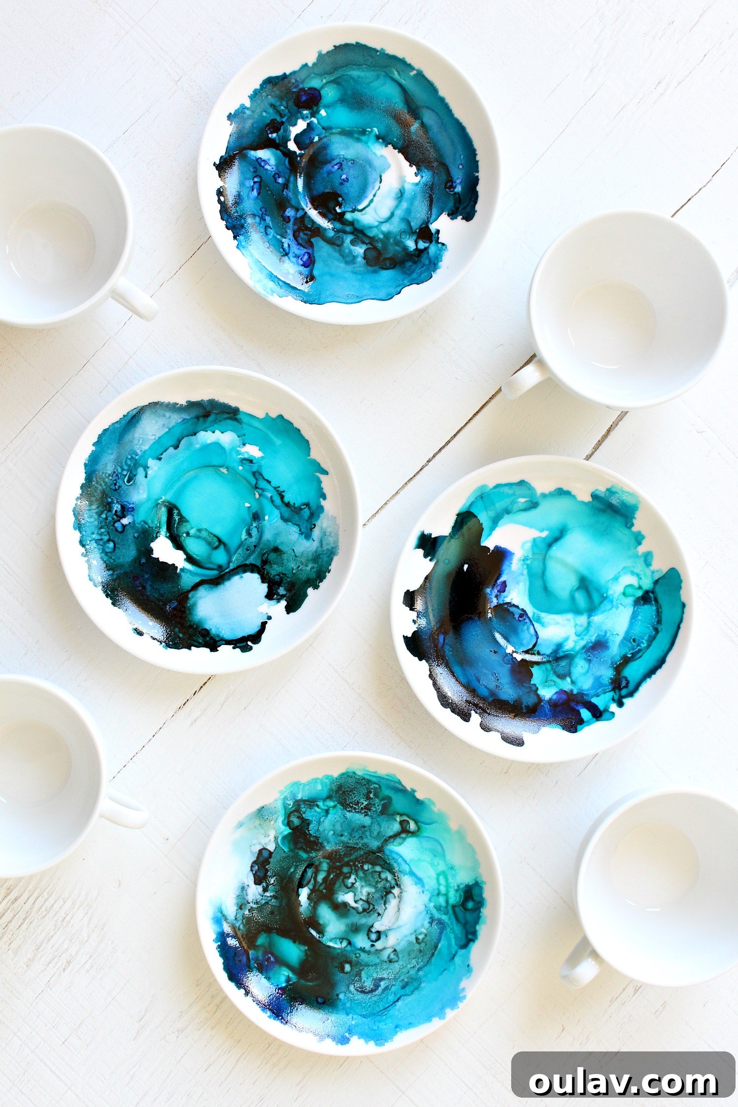 Creating Vibrant Ceramics with Alcohol Ink 5 Captivating alcohol ink art on ceramic saucer