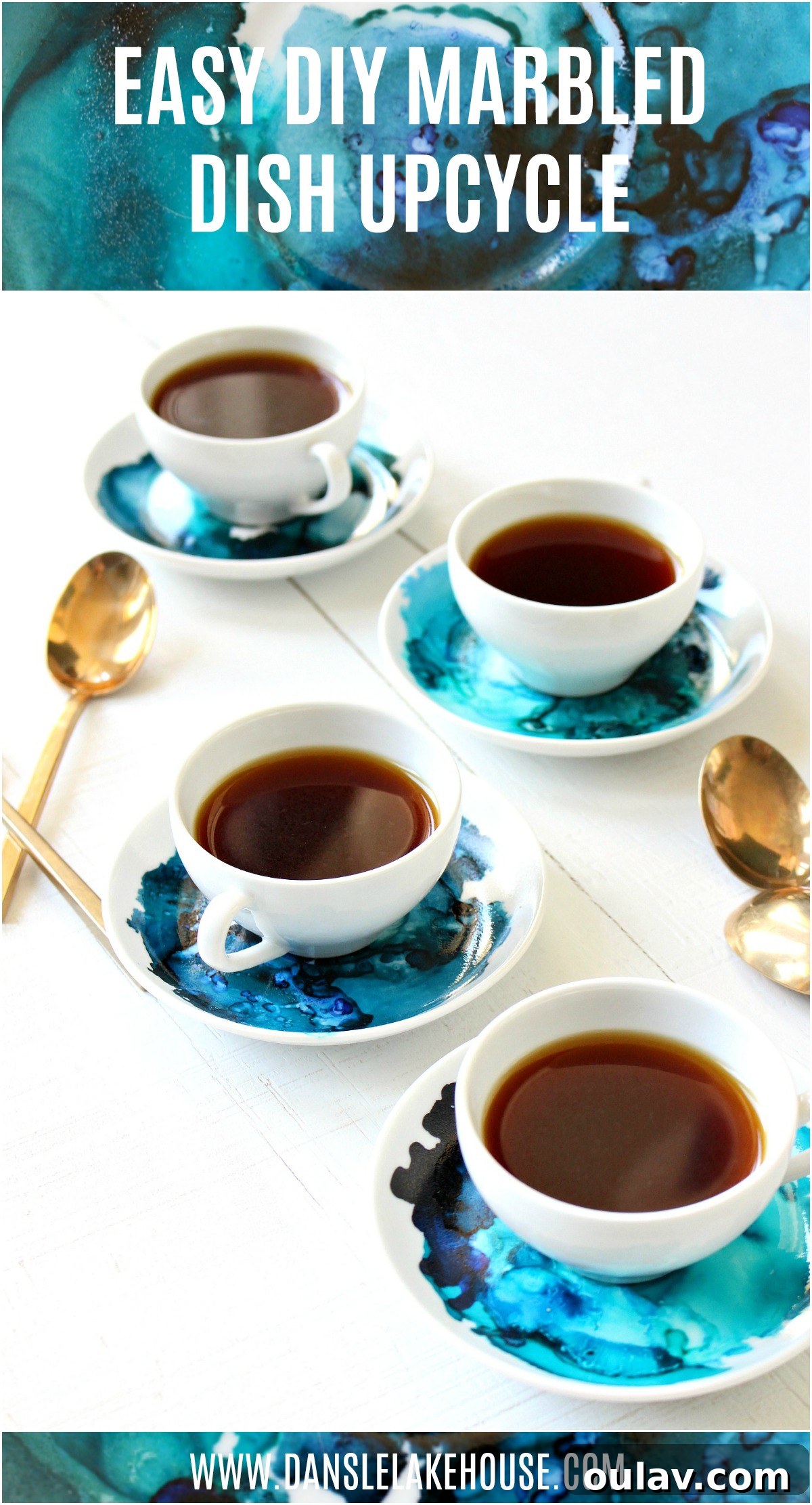 Creating Vibrant Ceramics with Alcohol Ink 7 Easy DIY marbled dish upcycle using alcohol ink