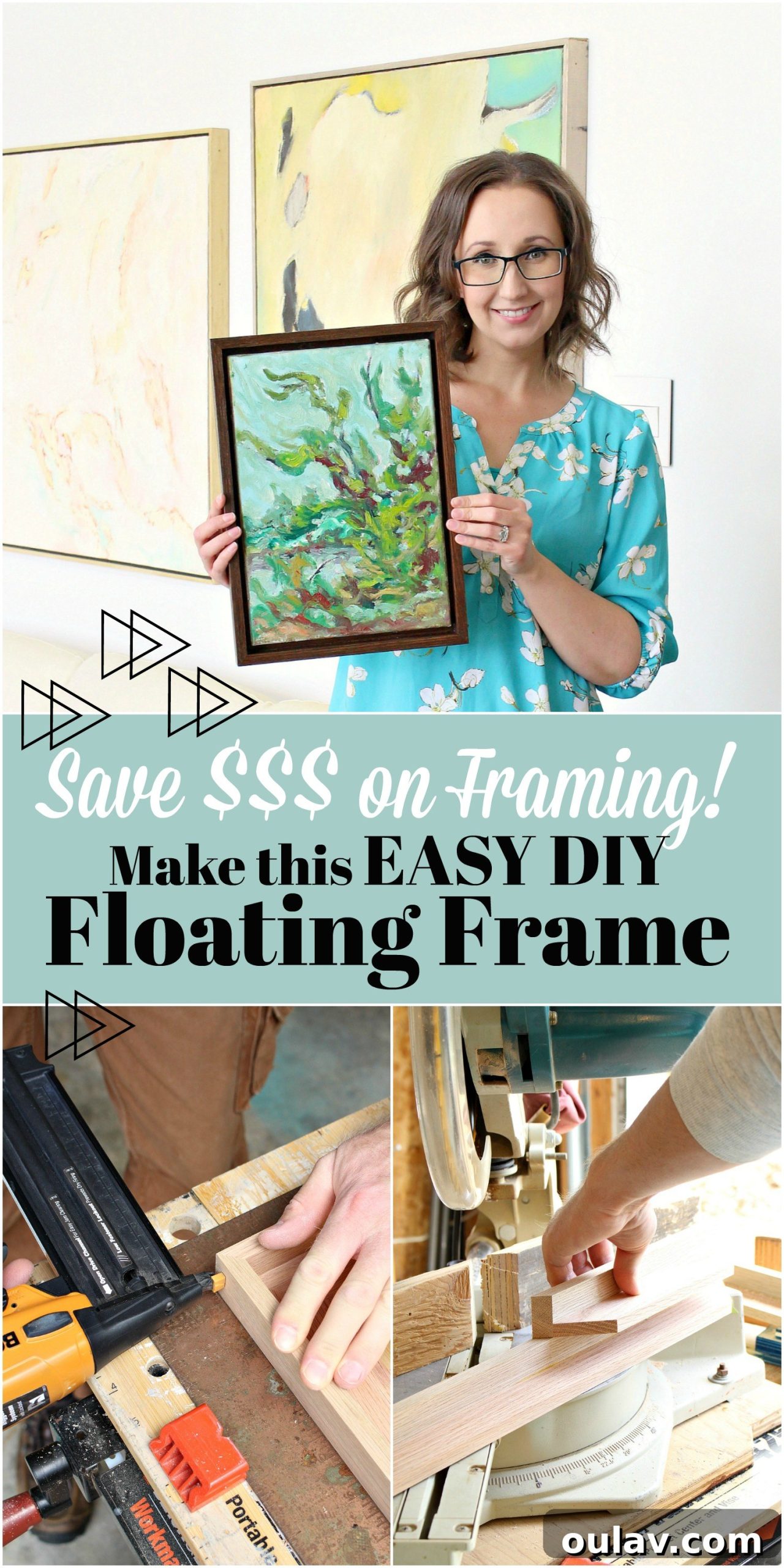 Simple Floating Frame Craft 22 Mounting canvas art securely into a DIY floating frame from the back