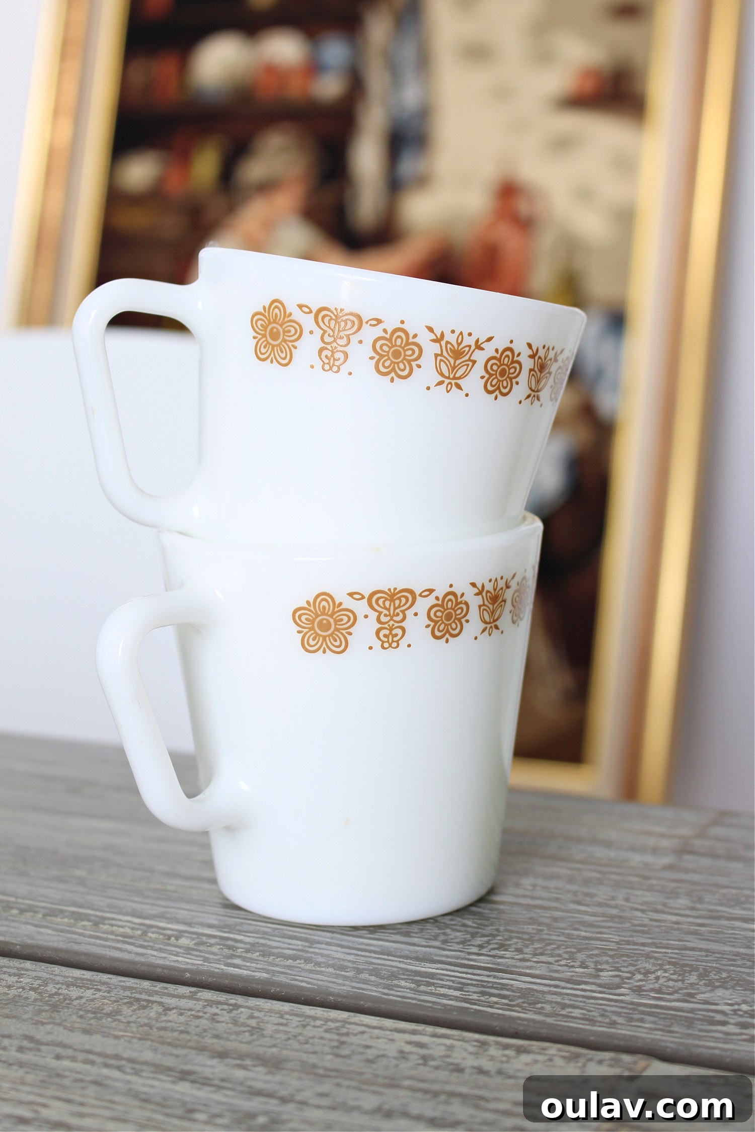 Reclaimed Retro and Thrifted Delights 11 Vintage Pyrex Mugs, a classic kitchenware find