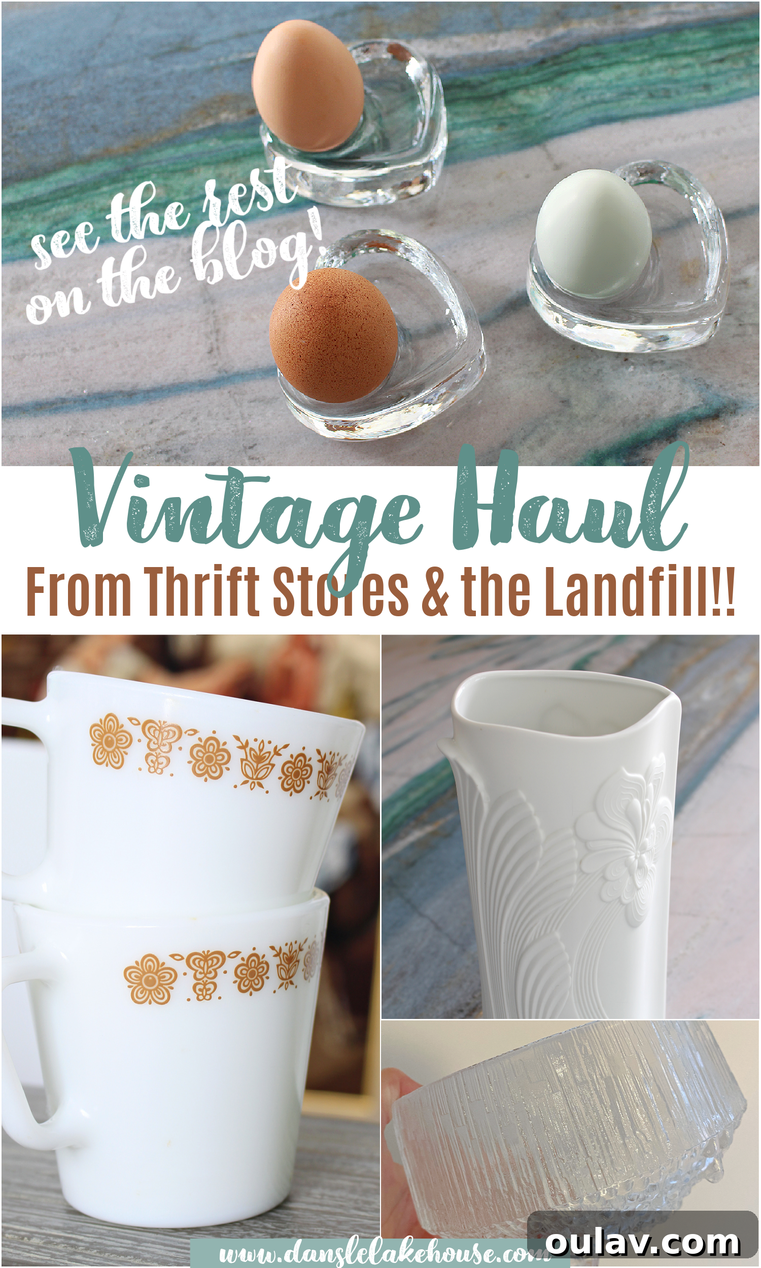 Reclaimed Retro and Thrifted Delights 13 Vintage Haul from the Thrift Store and the Landfill. Check out the blog to see the rest of these vintage home decor finds, including Iittala egg cups, Kaiser vase, and Pyrex mugs.