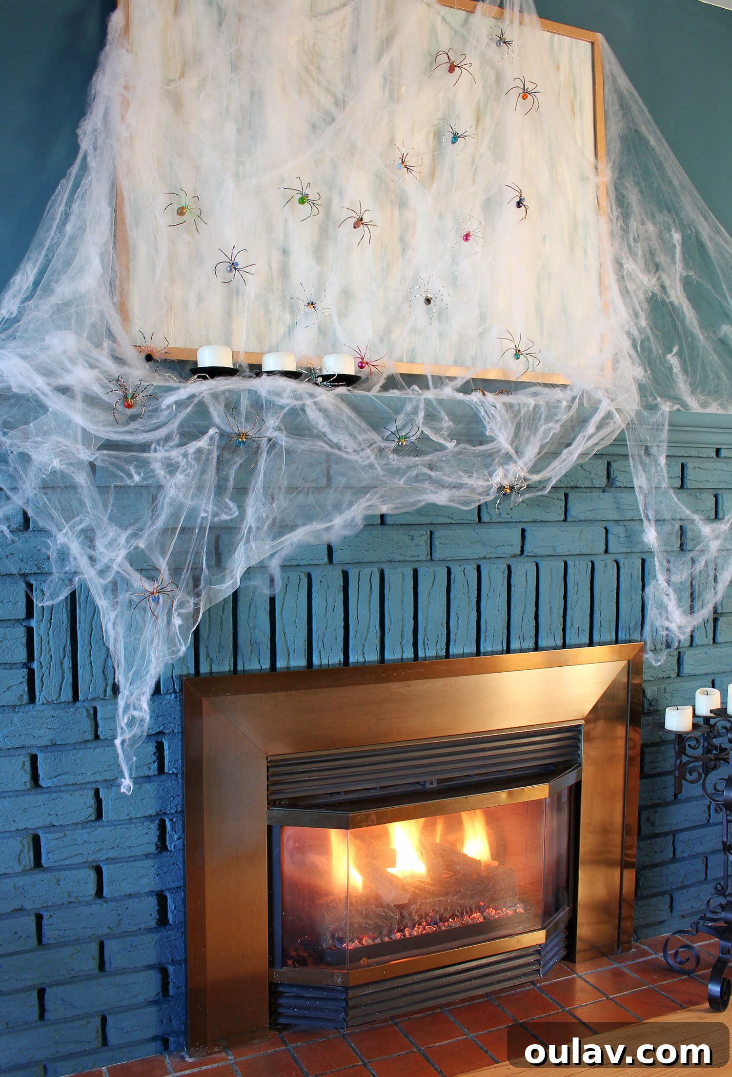 Eerie Elegance: DIY Spiderweb Halloween Mantel 4 Modern Halloween Decor Inspiration with Elegant Spiders
