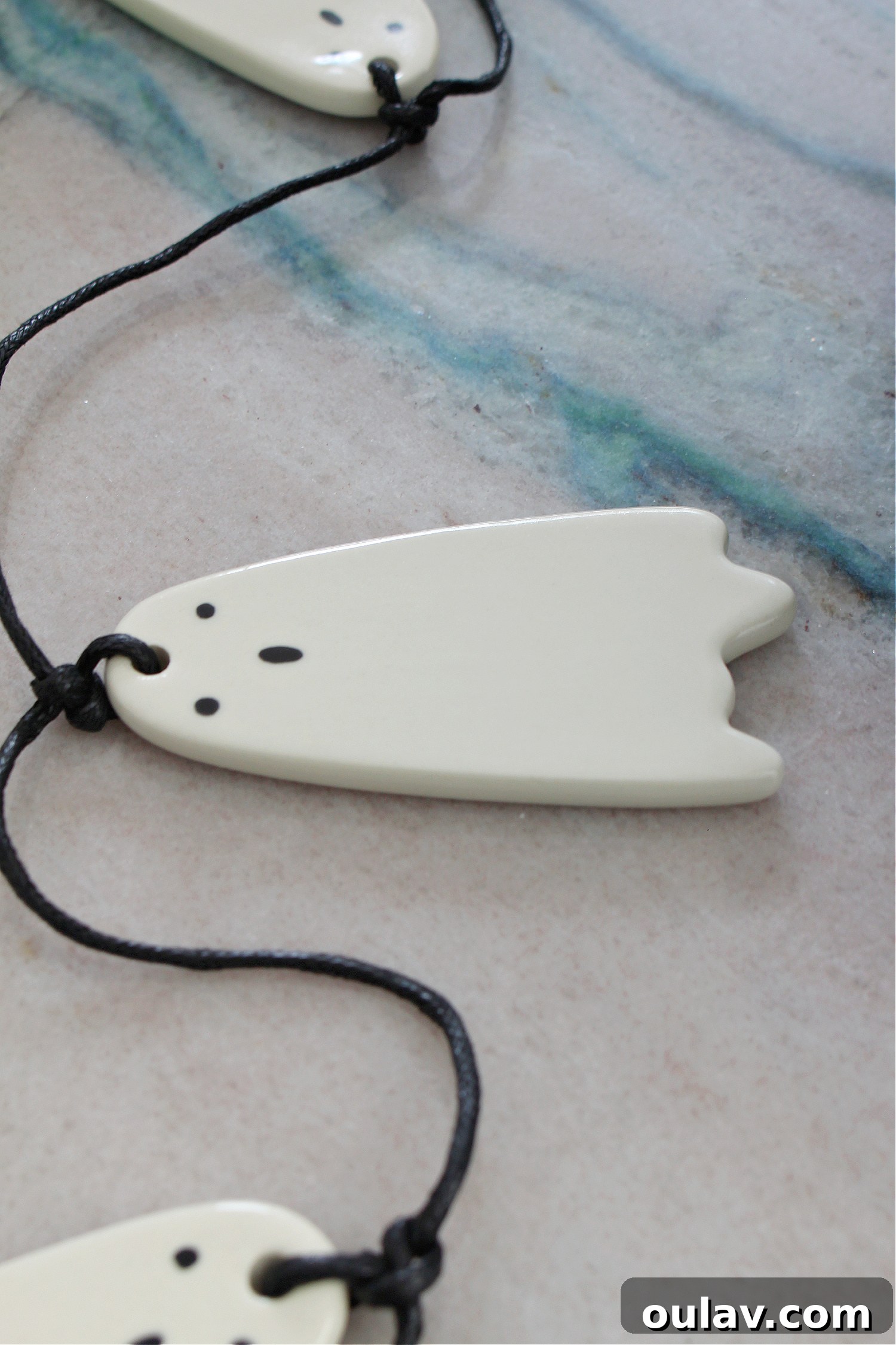 Ceramic Ghost Halloween Garland Minimalist Decor