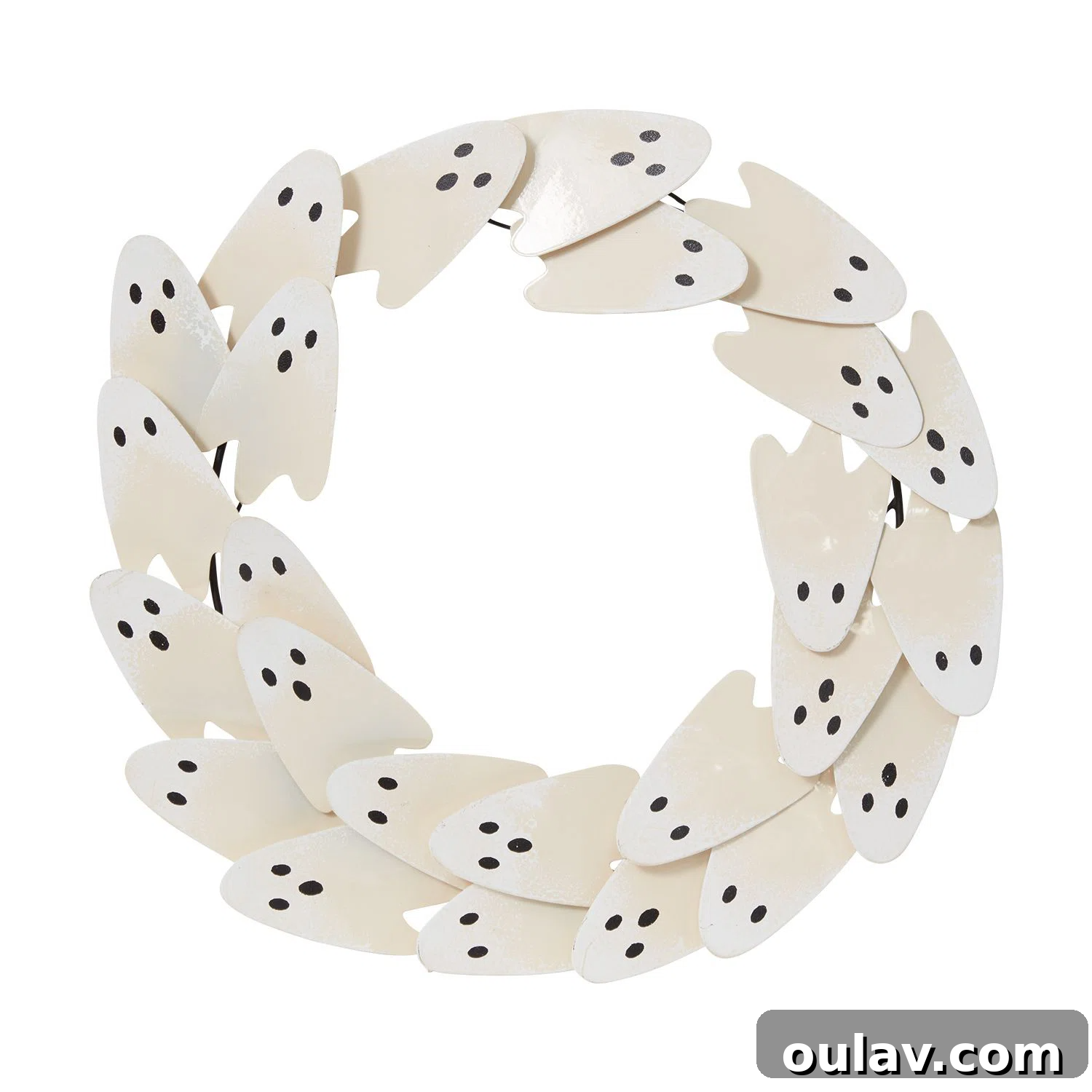 Modern Halloween Wreath Design with Cute Ghosts