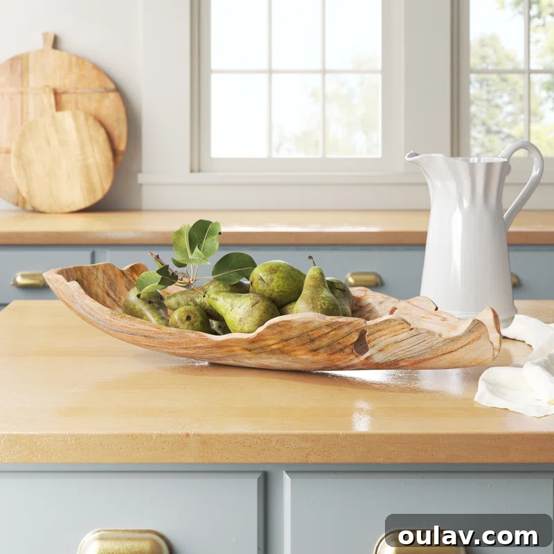 Teak Wood Bowl Organic Shape for Modern Home Decor
