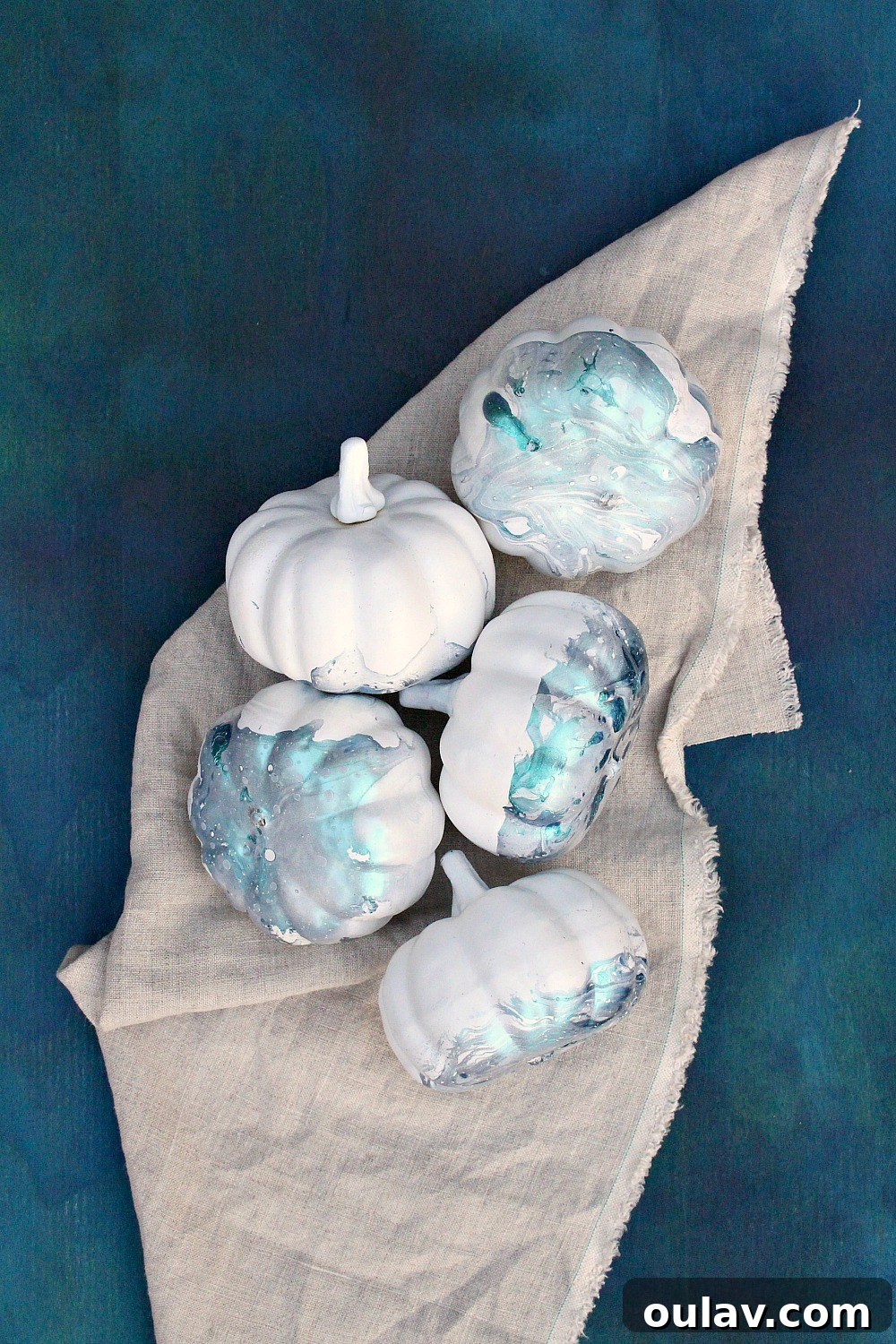 Effortless No-Carve Pumpkin Transformations 7 DIY MARBLED PUMPKINS created with nail polish