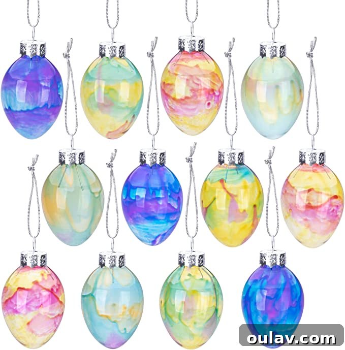 Water Color Egg Ornaments