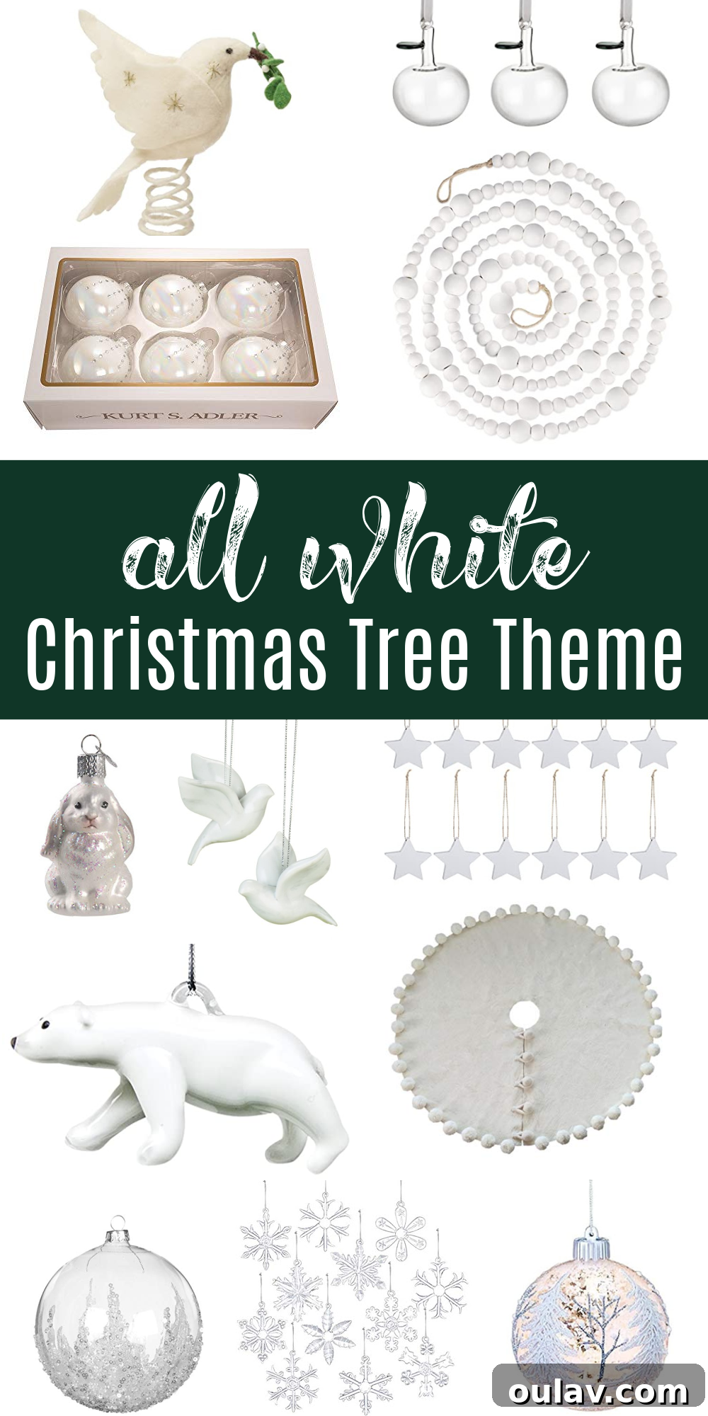 All White Christmas Tree Theme