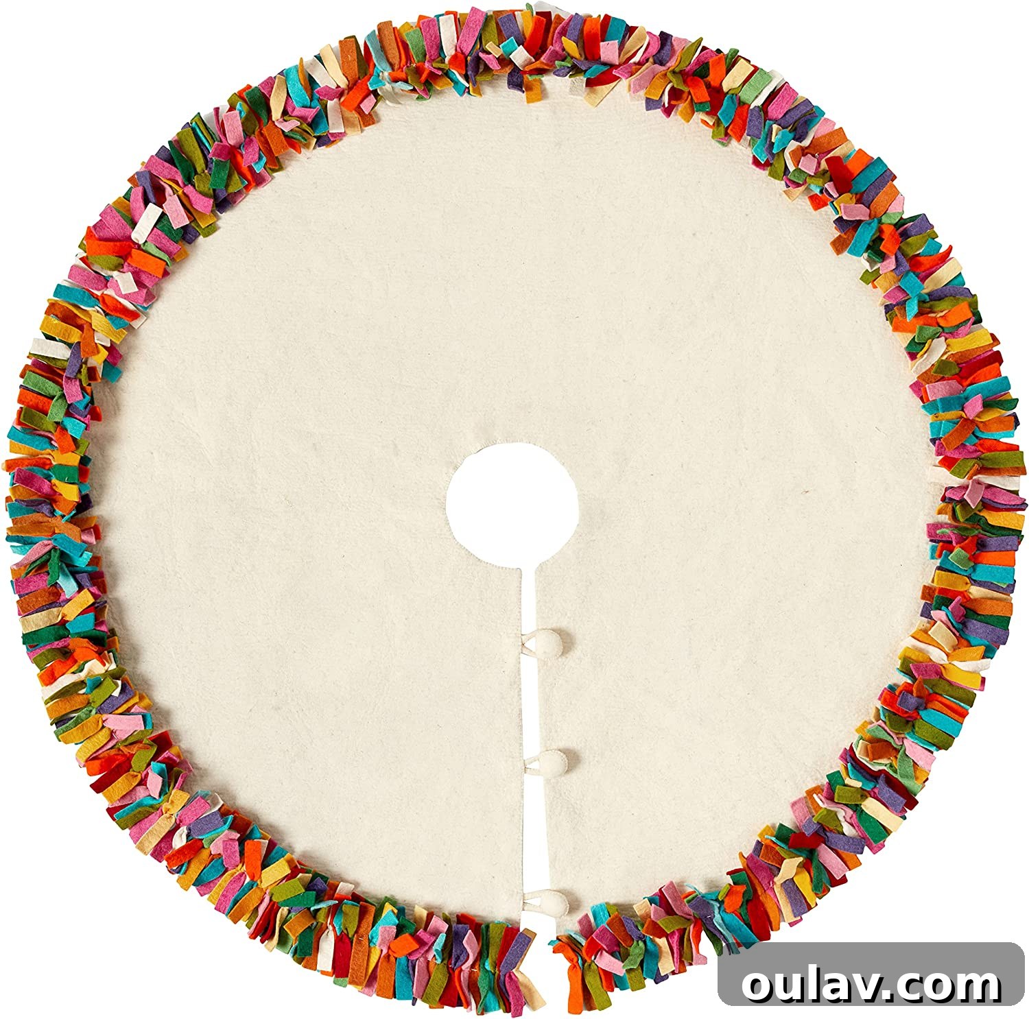 Multicolored Wool Felt Tree Skirt