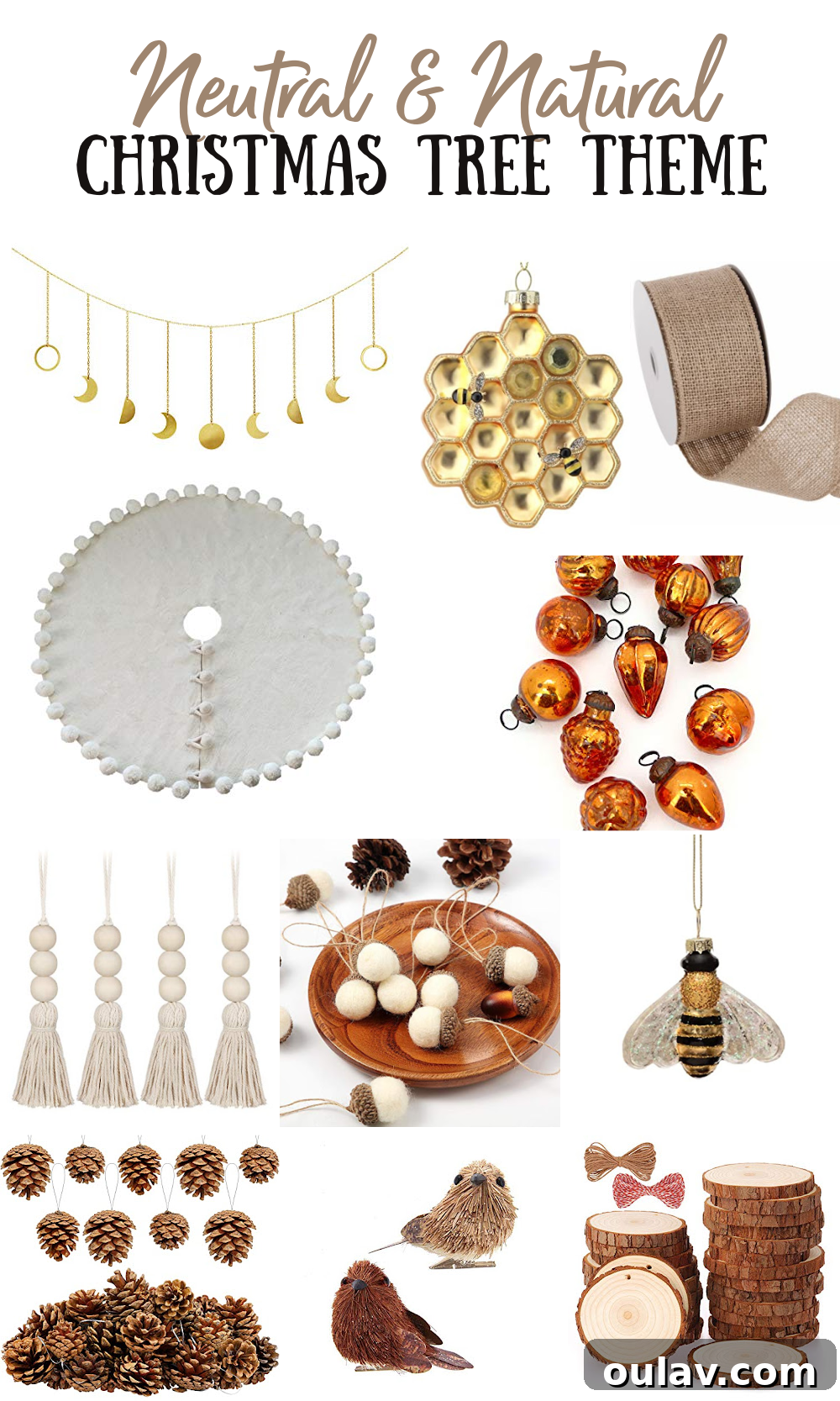 Neutral and Natural Christmas Tree Theme