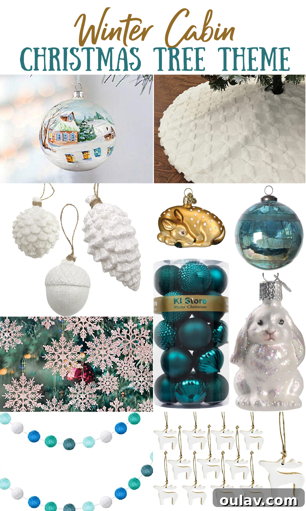 Winter Cabin Inspired Christmas Tree Theme