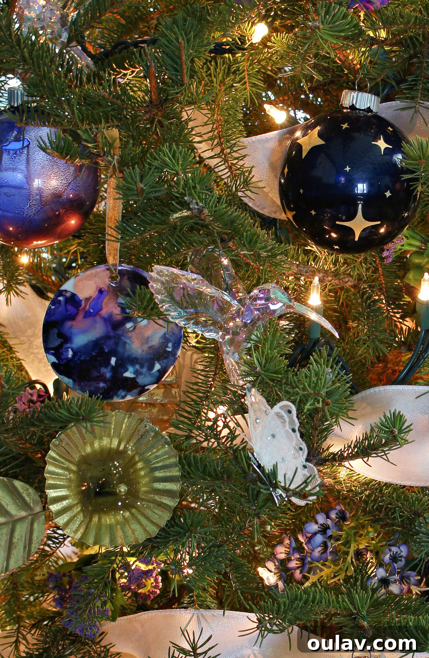 Cricut Starry Night Ornament Project 18 DIY Cricut Christmas Tree Ornament Idea on the tree