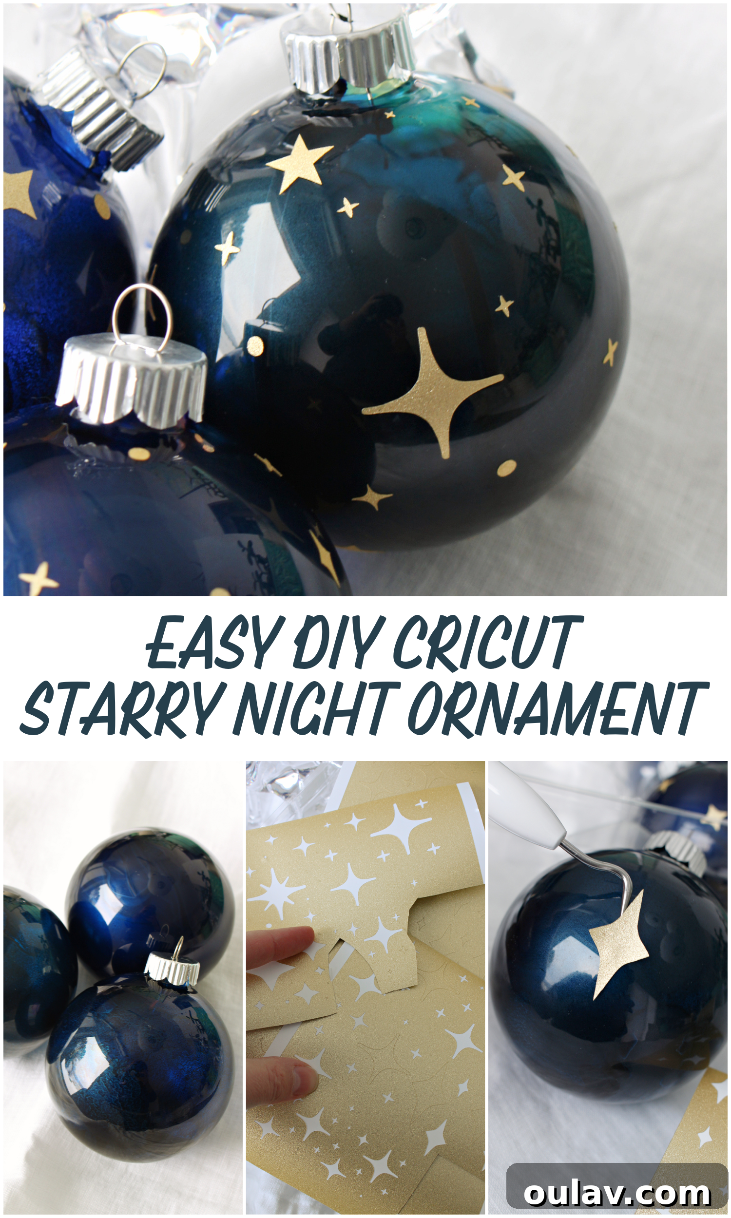 Cricut Starry Night Ornament Project 19 DIY Cricut Ornament Idea - DIY Starry Night Ornament for Pinterest