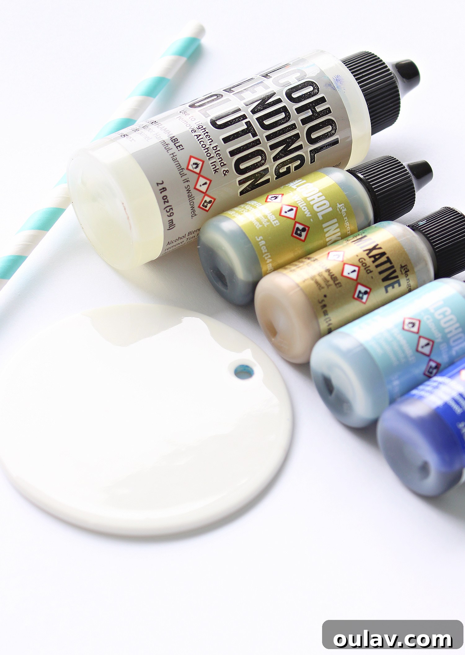 Decorate Ceramic Ornaments with Alcohol Ink 5 DIY Ceramic Blank Ornaments